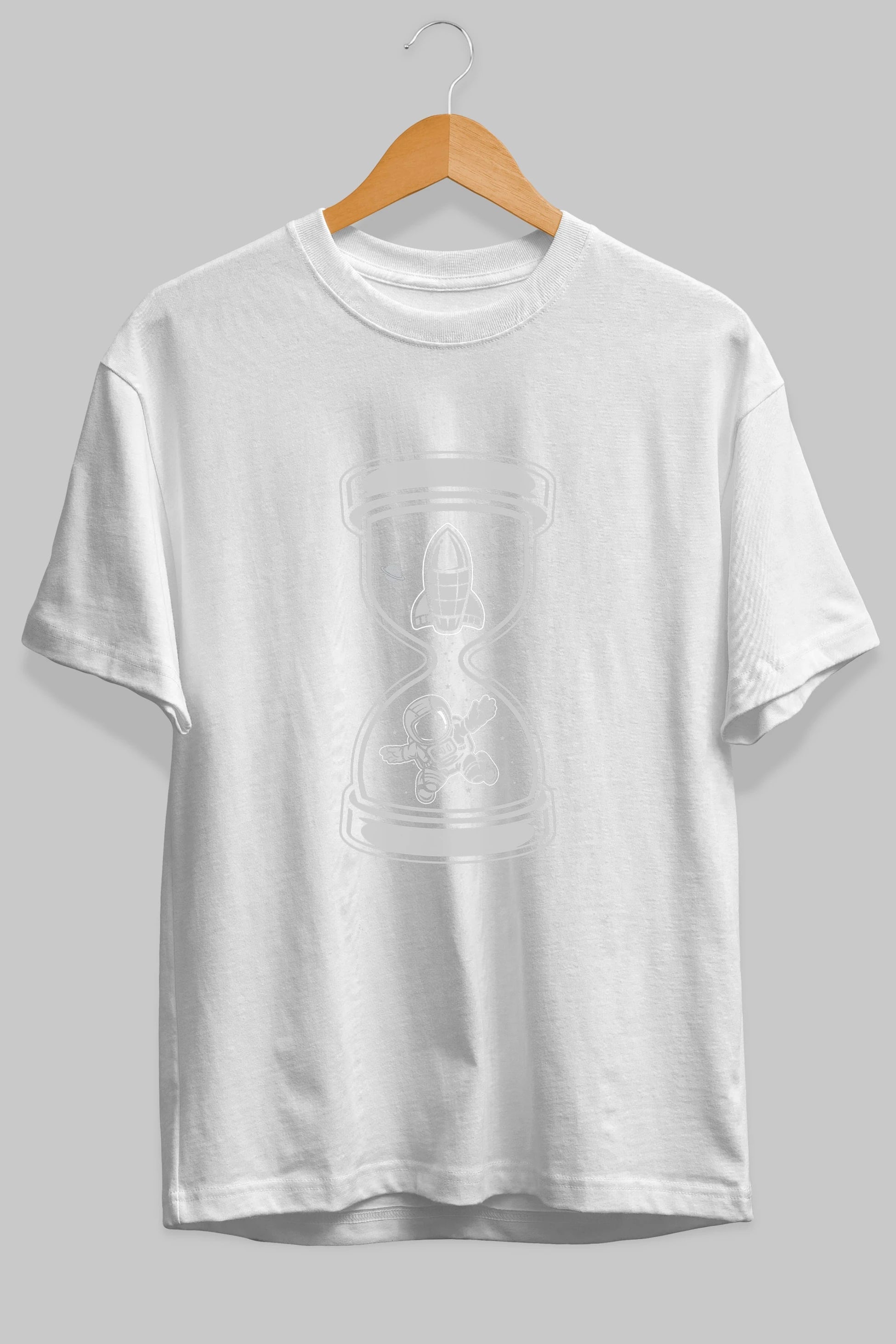 Astronaut Time Ön Baskılı Oversize t-shirt Erkek Kadın Unisex