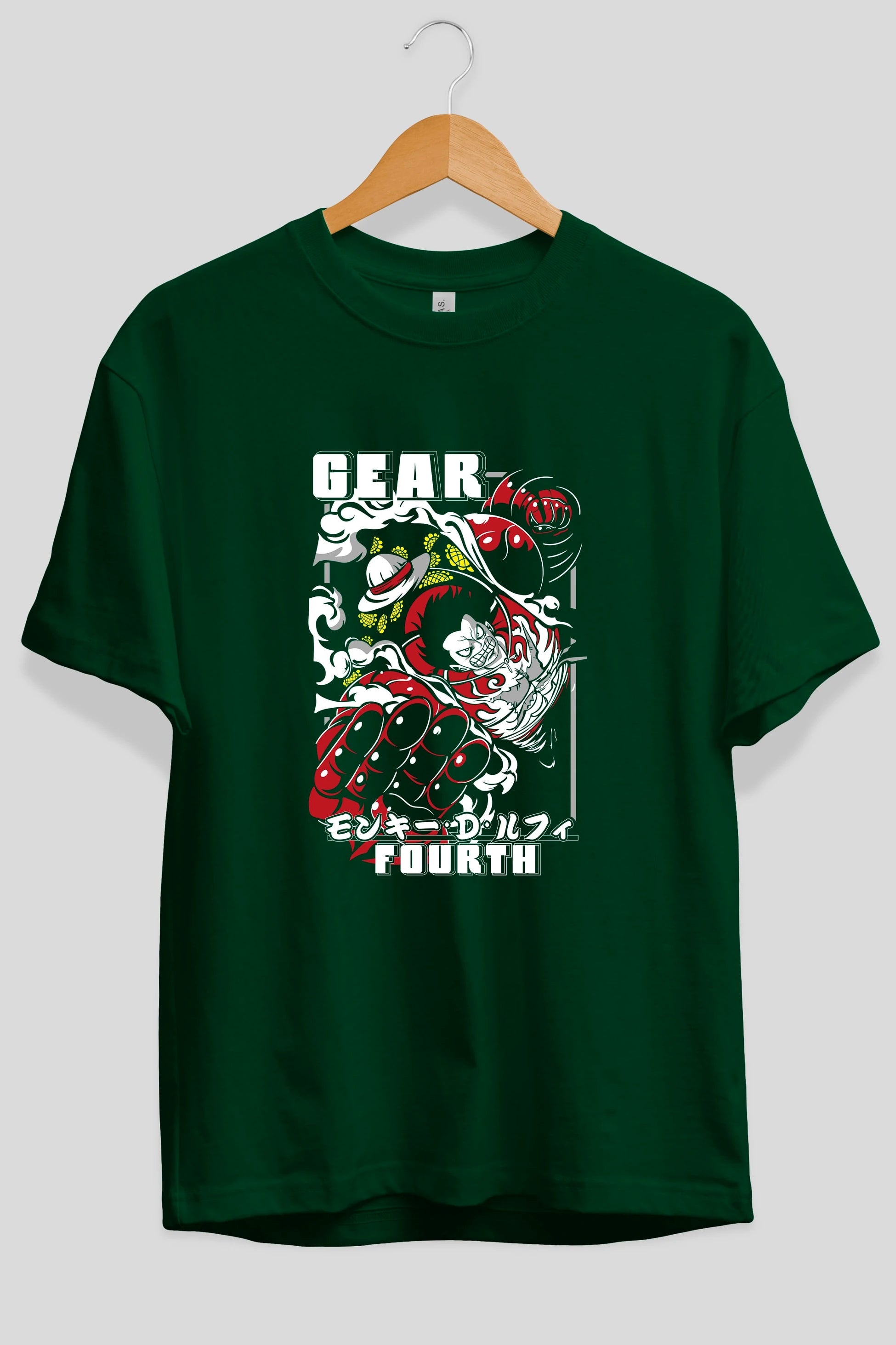 Luffy GEAR 4 Anime Ön Baskılı Oversize t-shirt Erkek Kadın Unisex