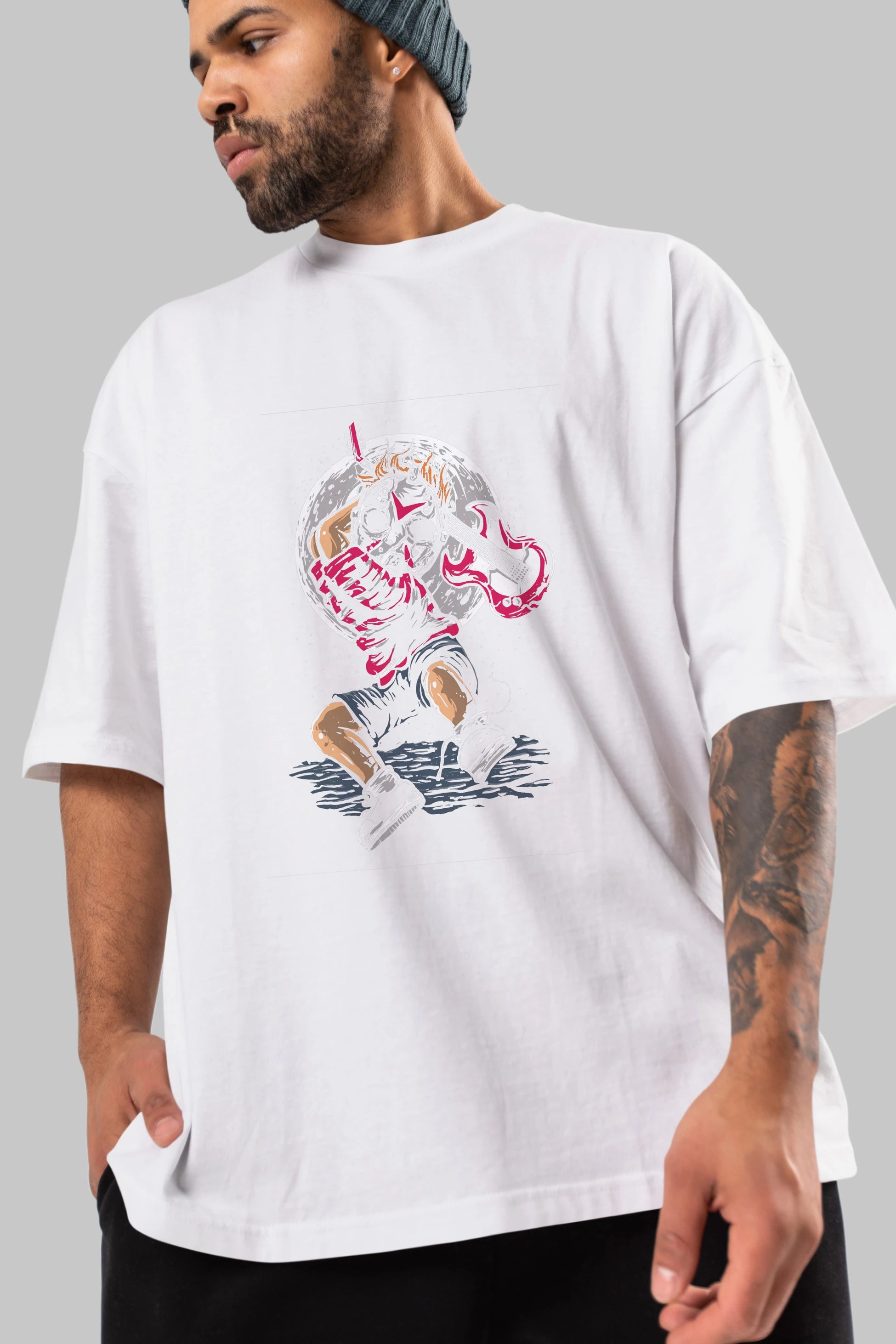 Break The Noise Ön Baskılı Oversize t-shirt Erkek Kadın Unisex %100 Pamuk tişort