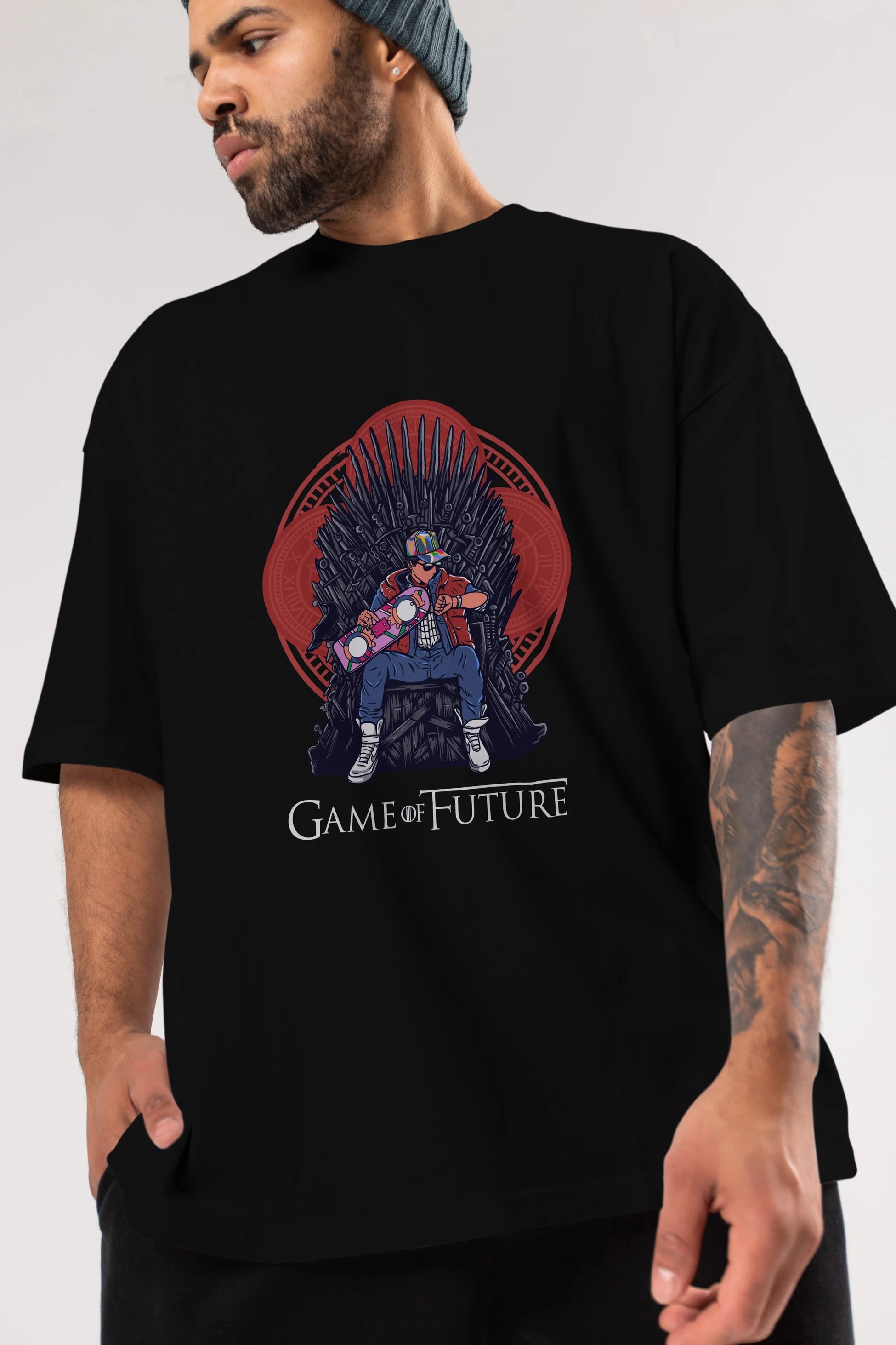 Game Of Future Ön Baskılı Oversize t-shirt Erkek Kadın Unisex %100 Pamuk tişort