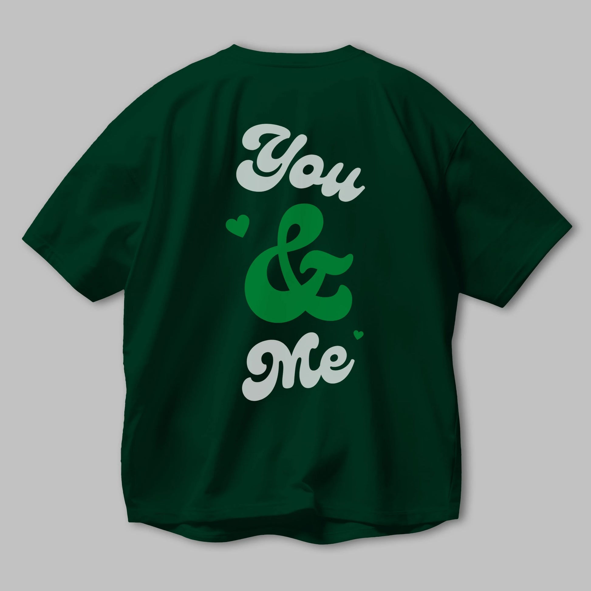 You and Me Yazılı Arka Baskılı Oversize t-shirt Erkek Kadın Unisex