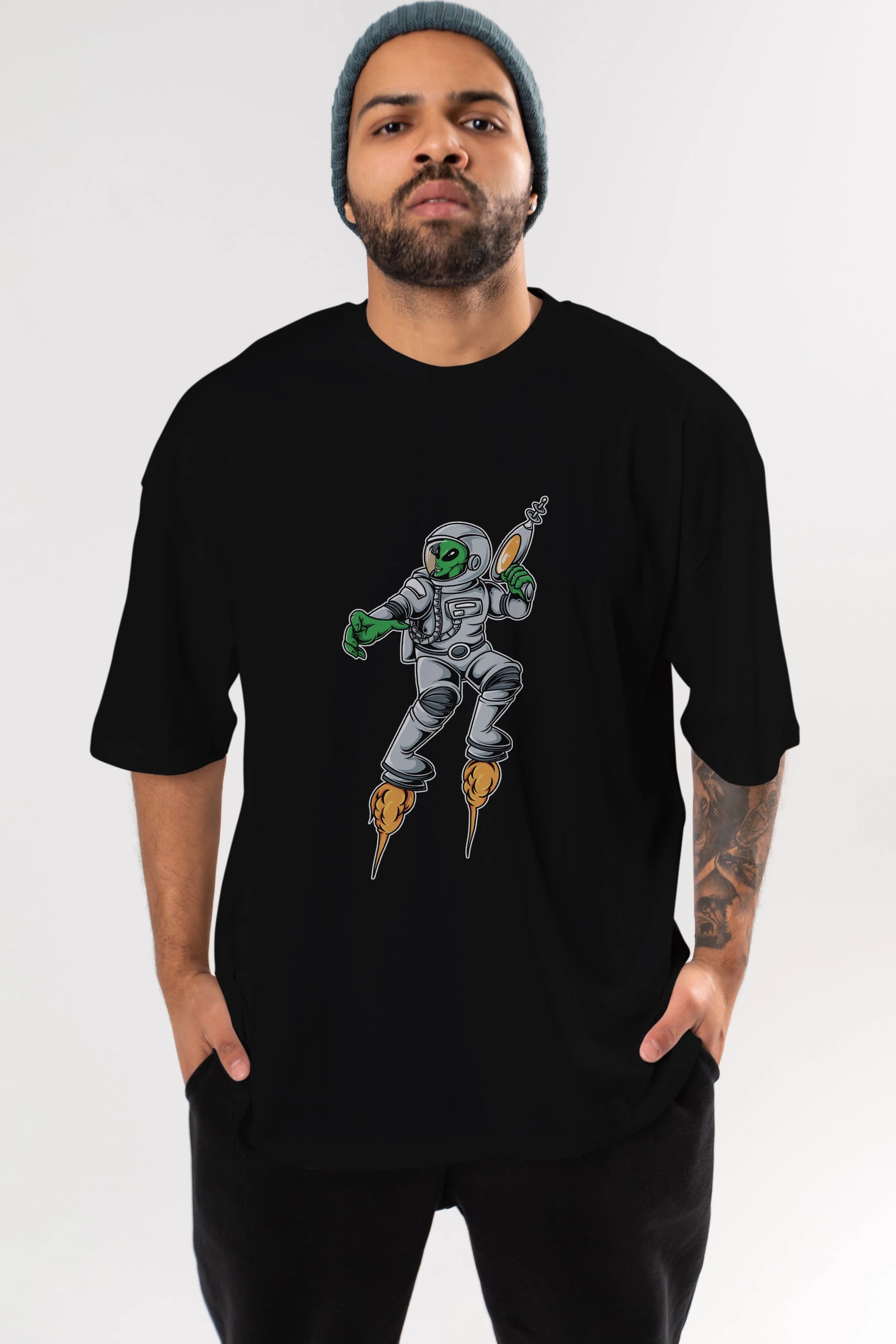 Alien Wars Tshirt Ön Baskılı Oversize t-shirt Erkek Kadın Unisex