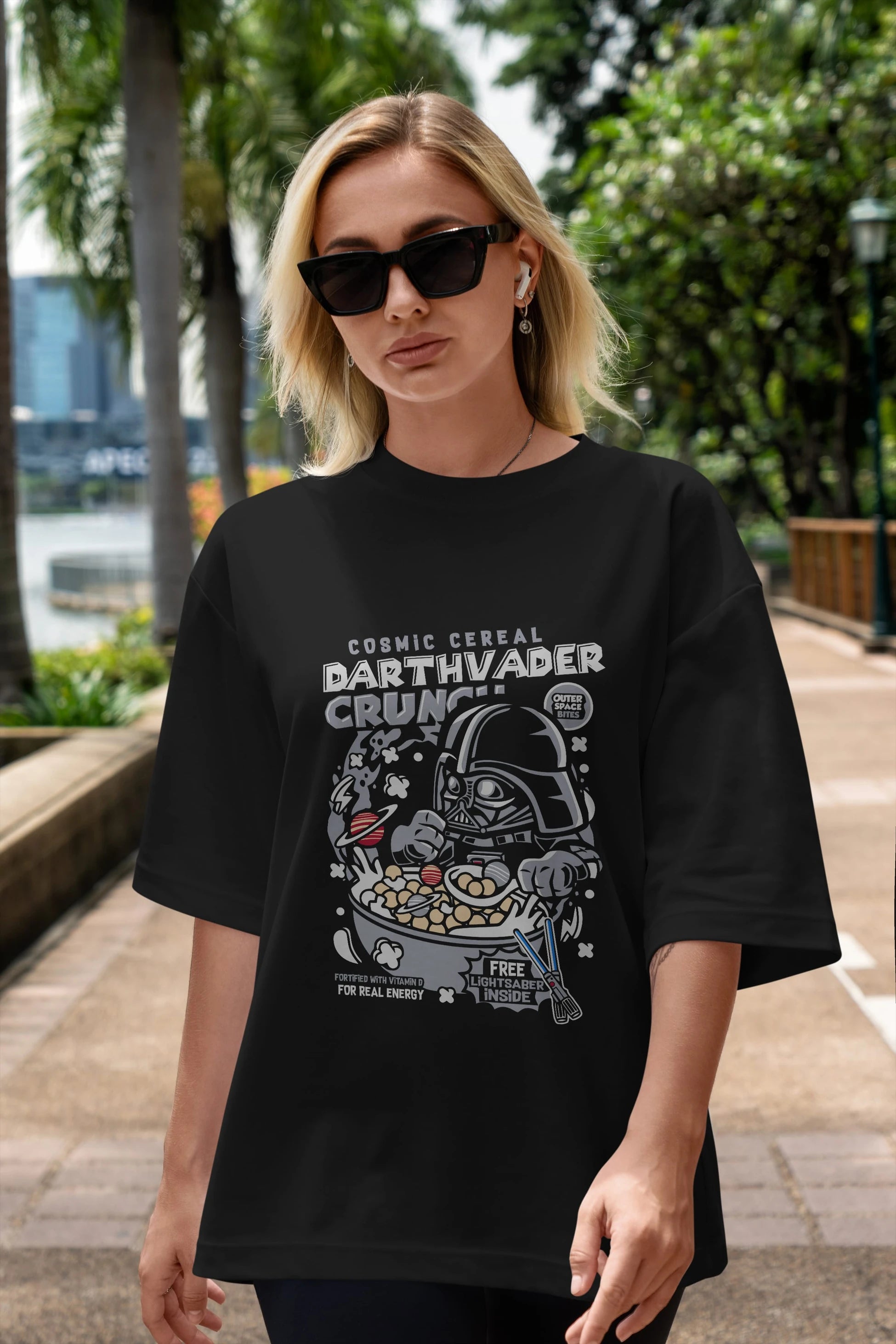 Darth Vader (2) Ön Baskılı Oversize t-shirt Erkek Kadın Unisex %100 Pamuk Bisiklet Yaka tişort