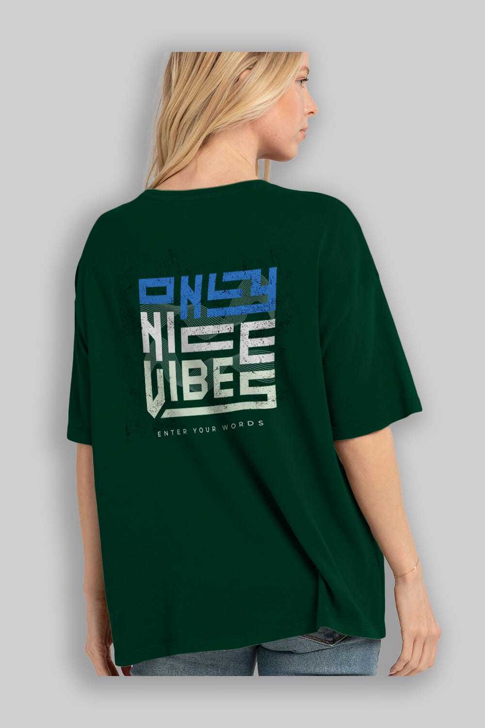 Only Nice Vibes Arka Baskılı Oversize t-shirt Erkek Kadın Unisex