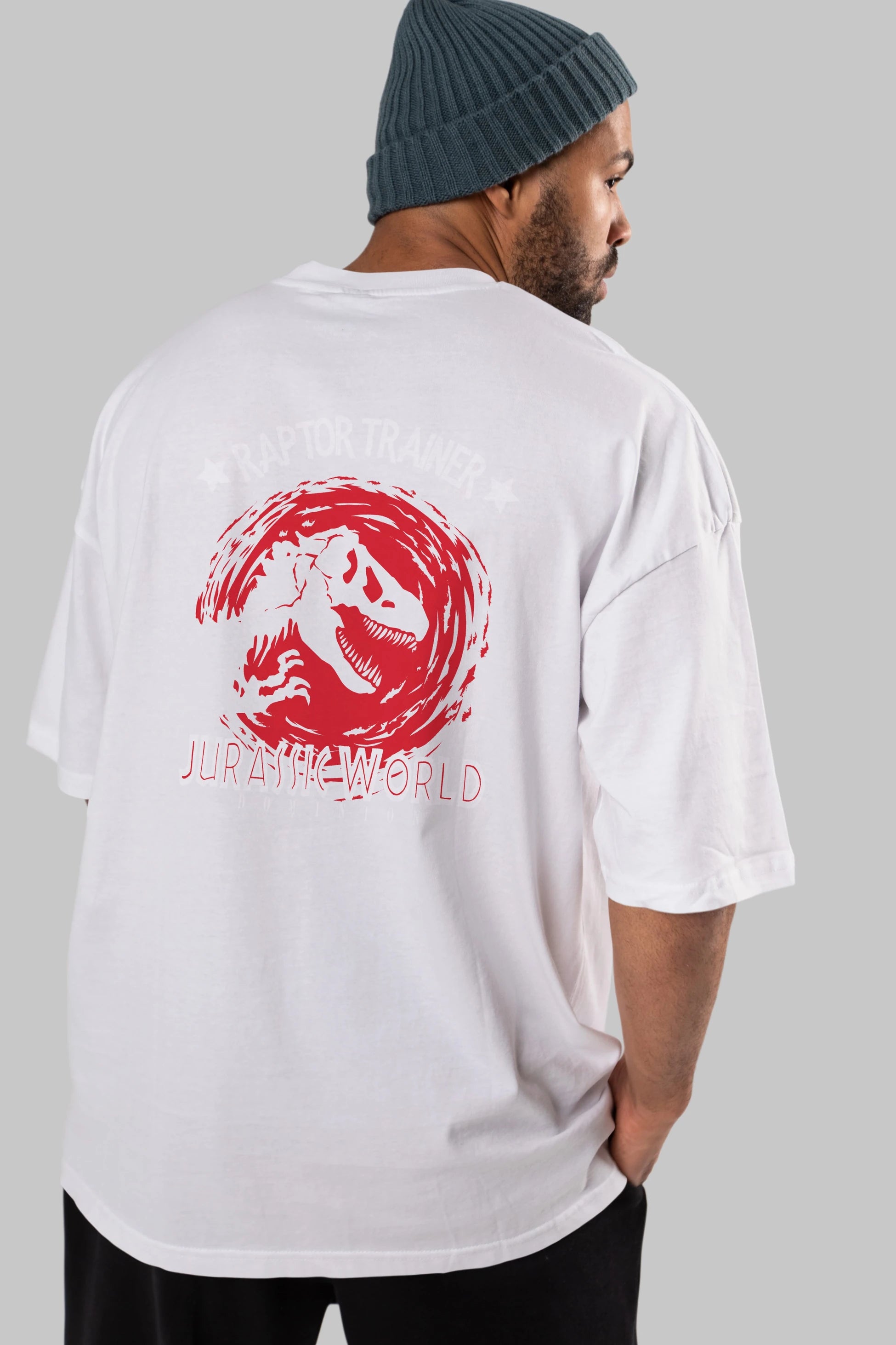 Jurassic Park (3) Arka Baskılı Oversize t-shirt Erkek Kadın Unisex %100 Pamuk Bisiklet Yaka tişort