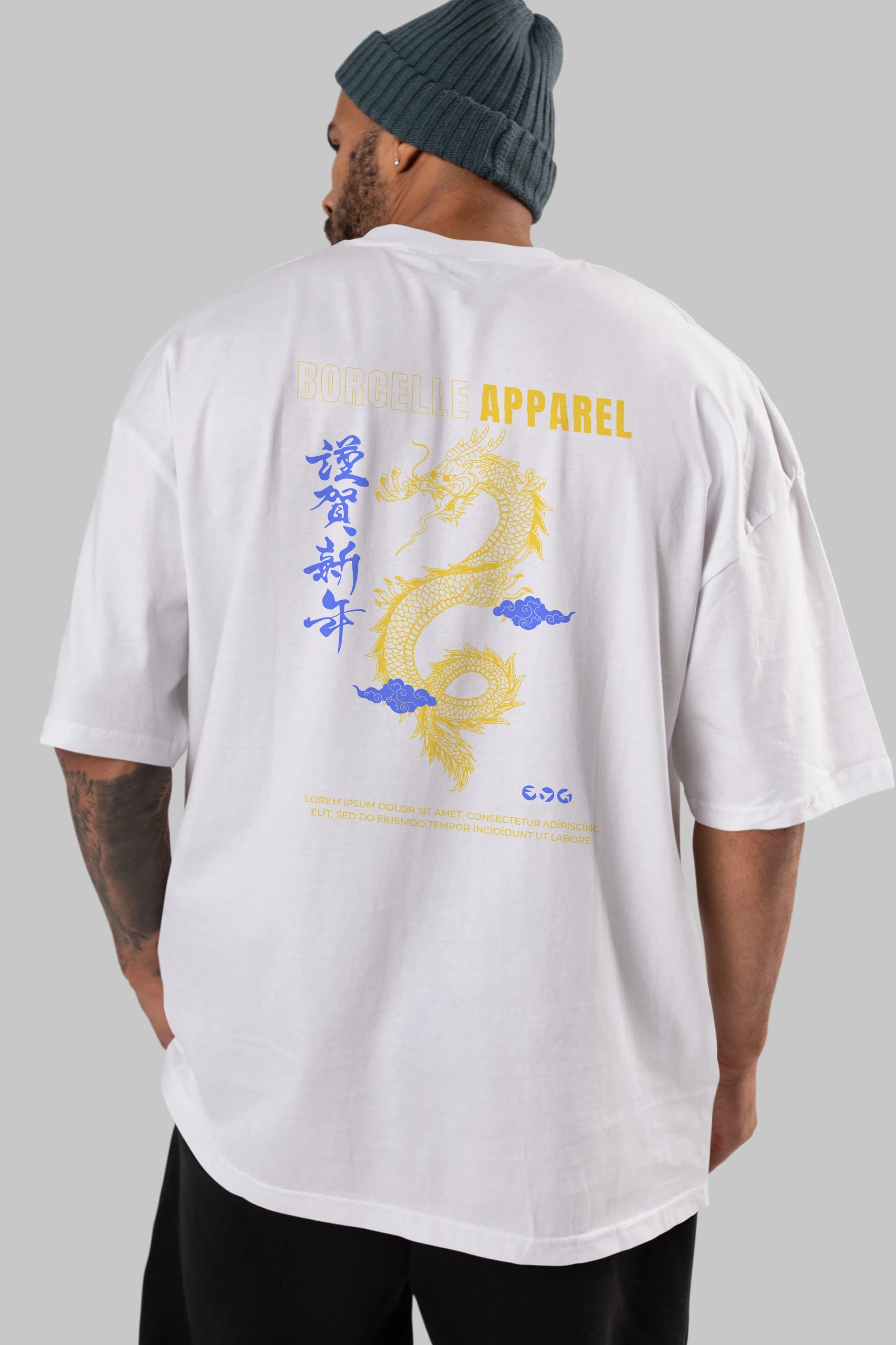 Borcelle Apparel Yazılı Arka Baskılı Oversize t-shirt Erkek Kadın Unisex