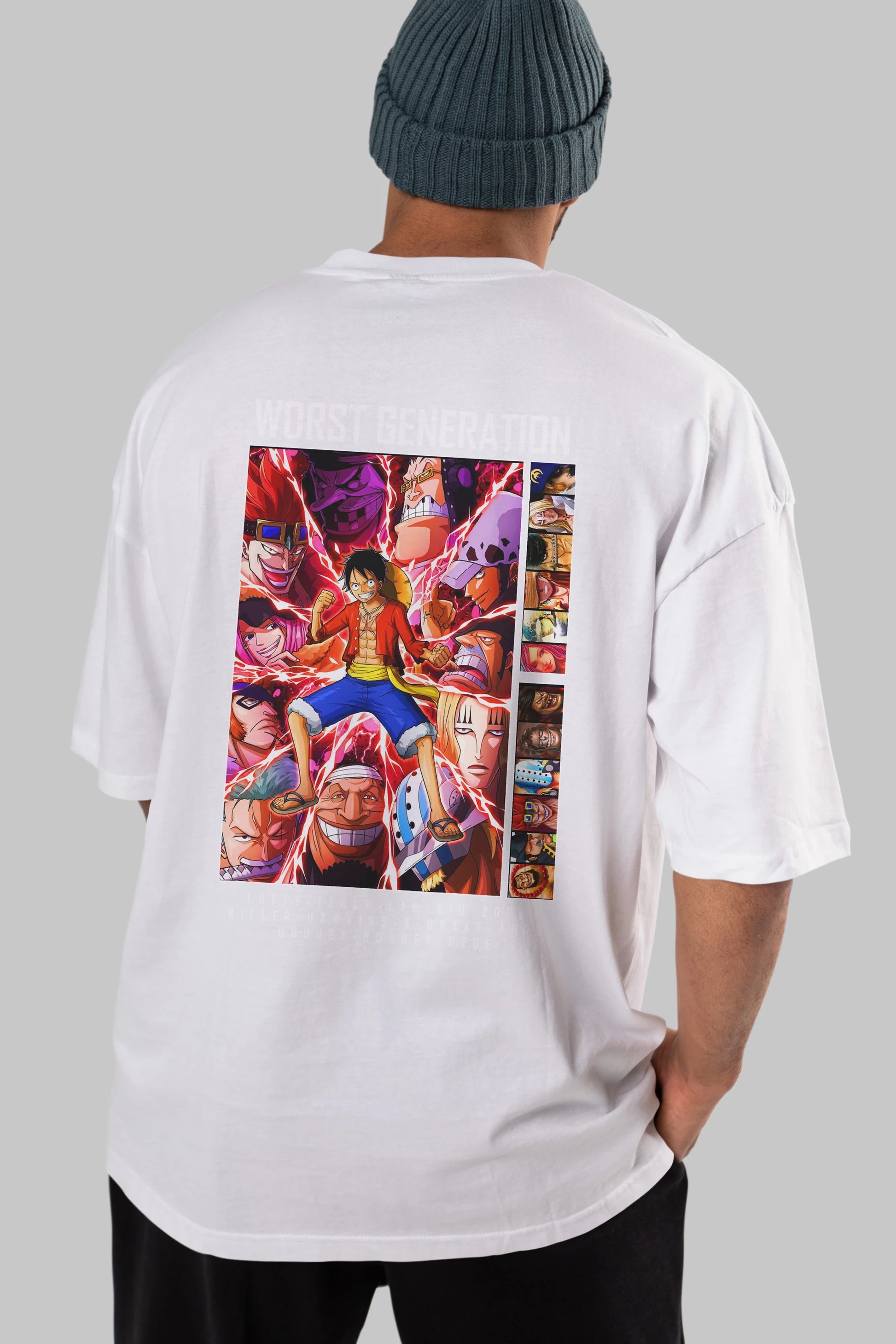 Worst Generation Anime Arka Baskılı Oversize t-shirt Erkek Kadın Unisex %100 pamuk tişort