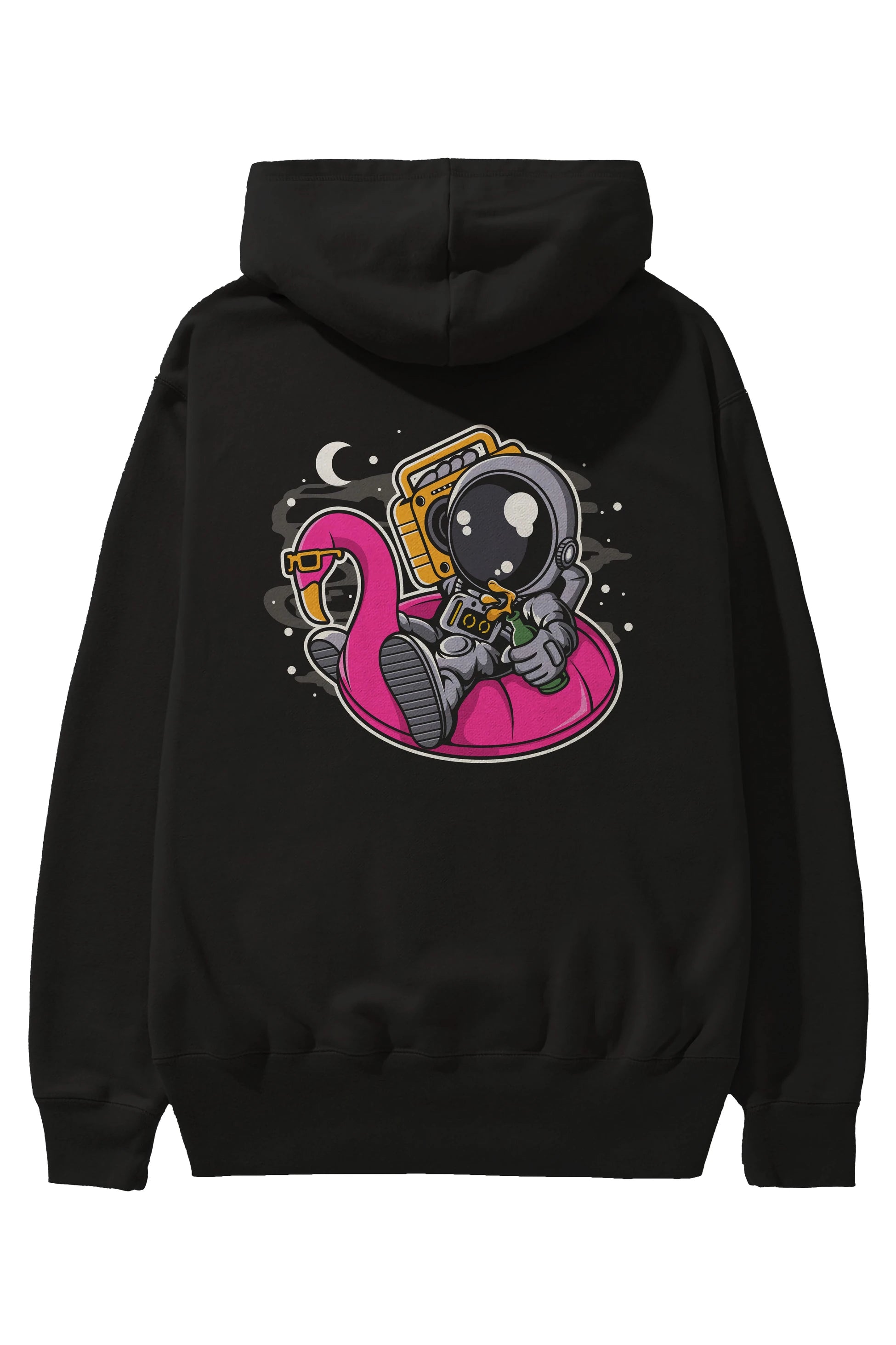 Astronaut Floaties Ballon Arka Baskılı Hoodie Oversize Kapüşonlu Sweatshirt Erkek Kadın Unisex
