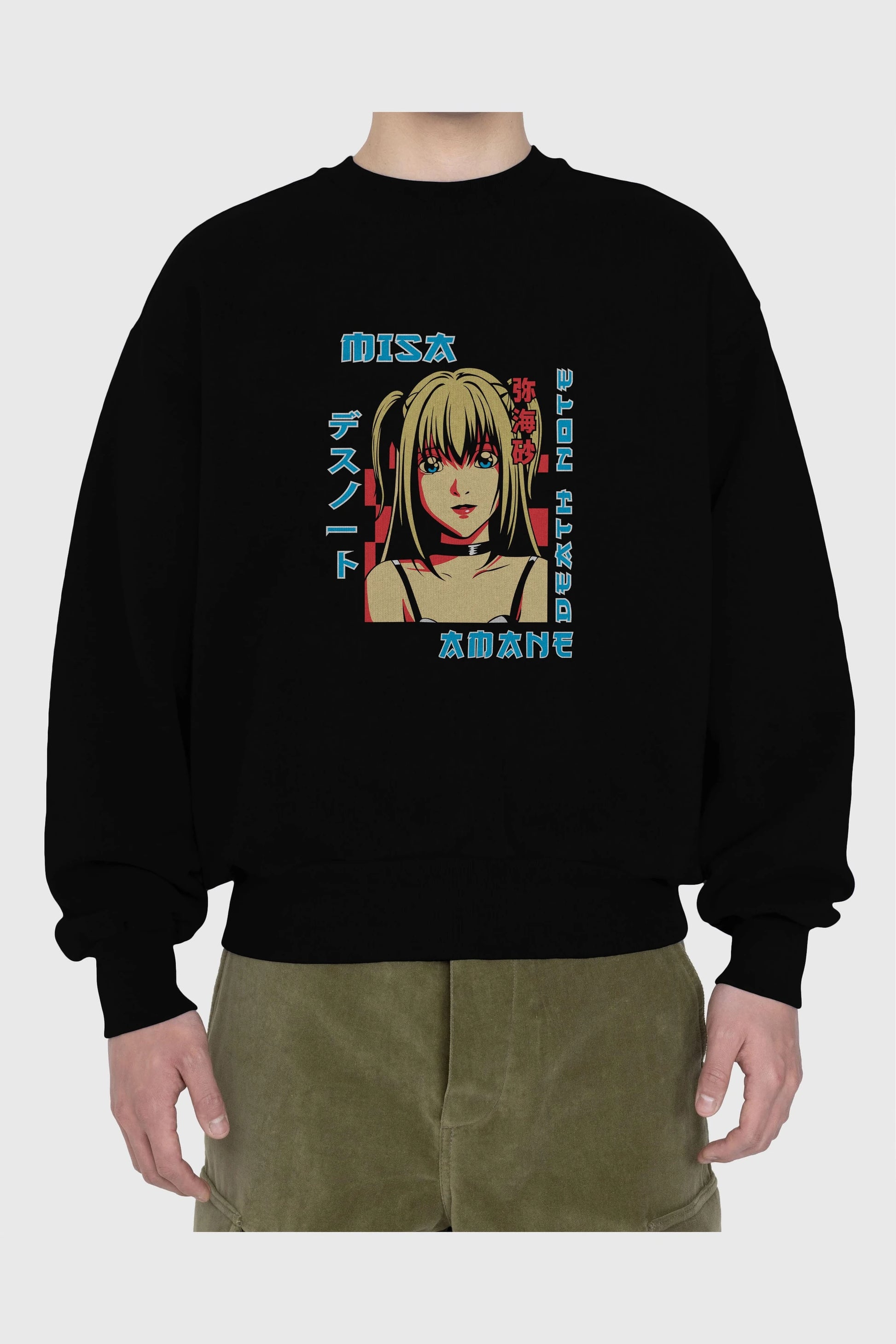 MISA-DEATH NOTE Anime Ön Baskılı Oversize Sweatshirt Erkek Kadın Unisex