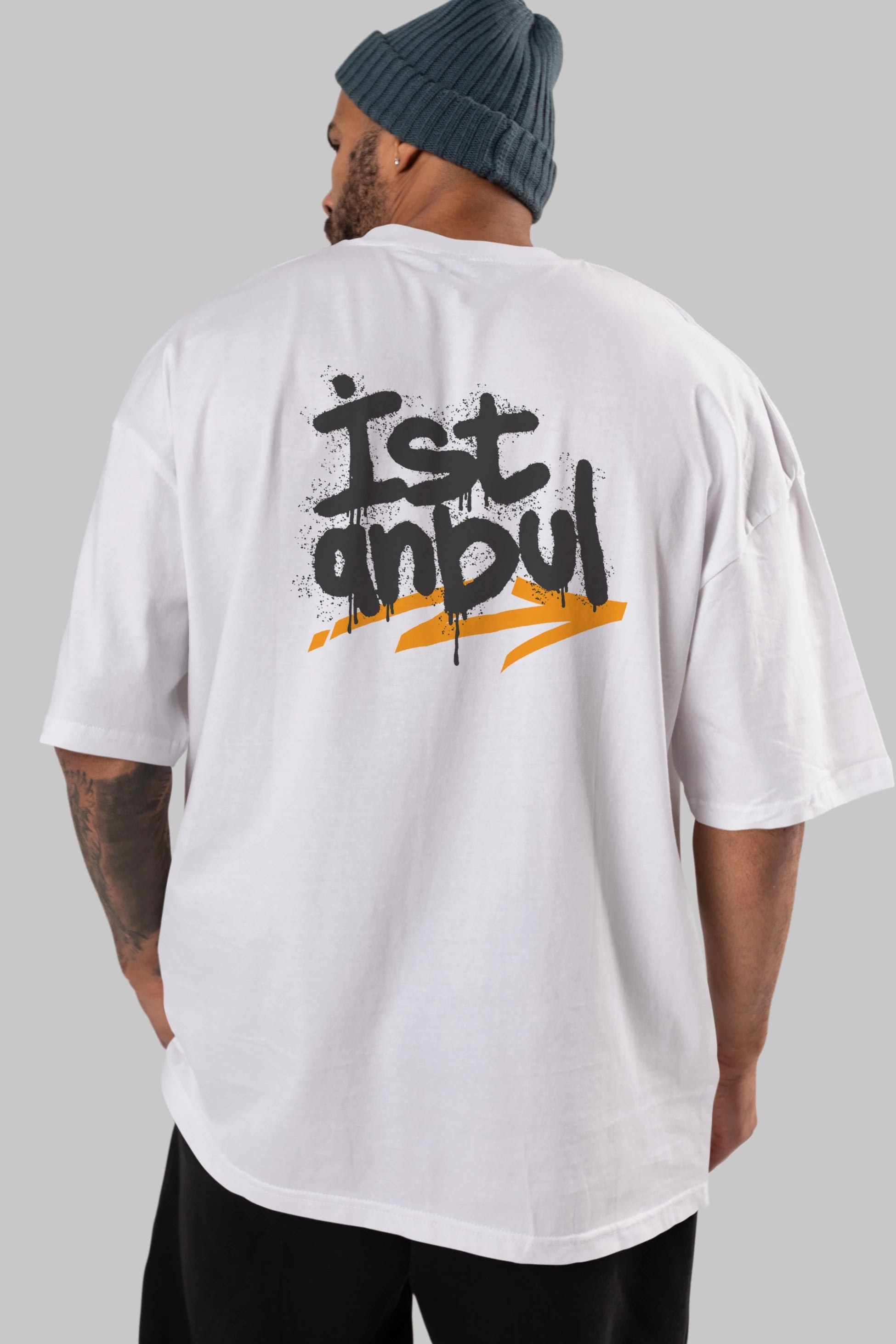 istanbul Yazılı Arka Baskılı Oversize t-shirt Erkek Kadın Unisex