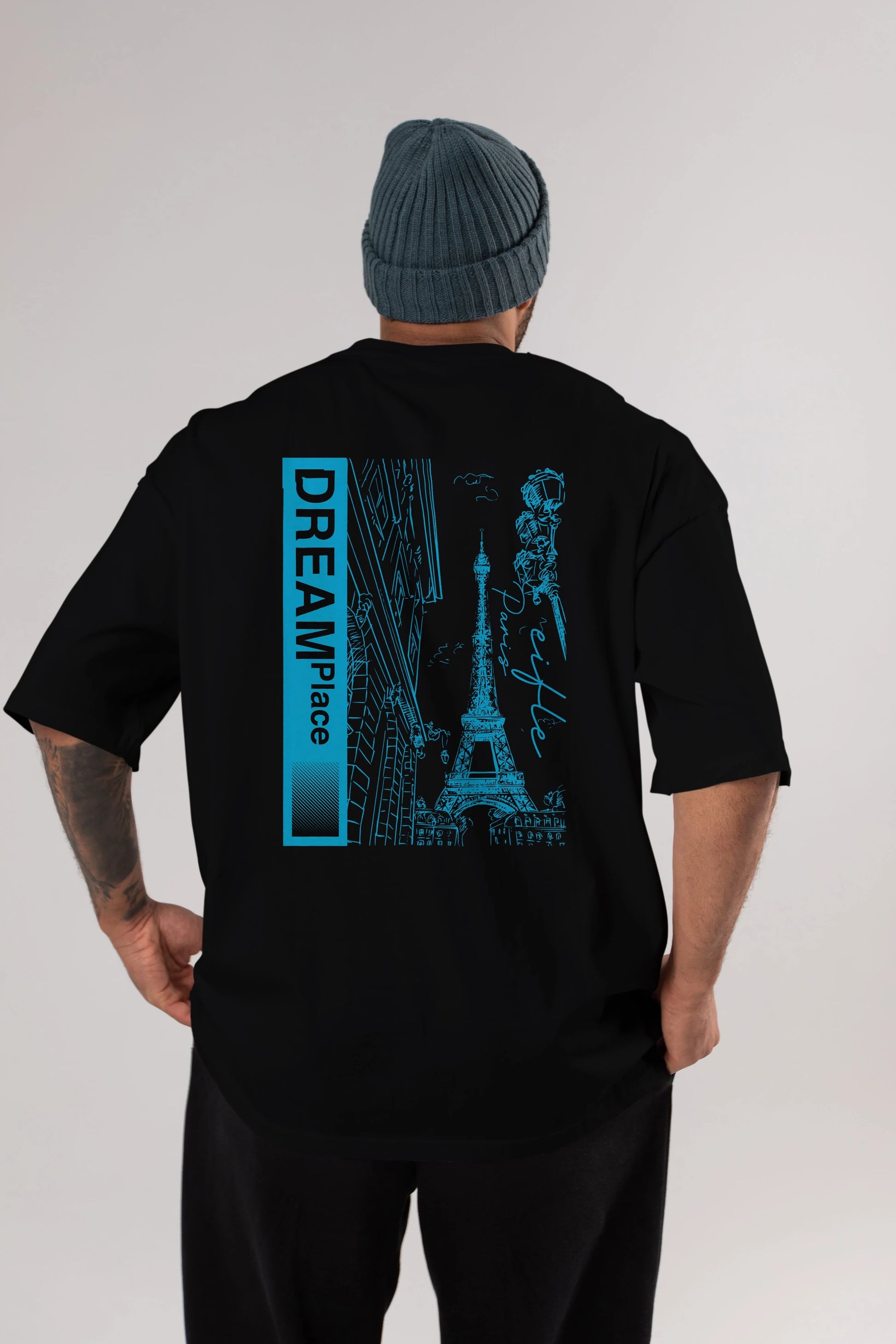 Dream Place Arka Baskılı Oversize t-shirt Erkek Kadın Unisex