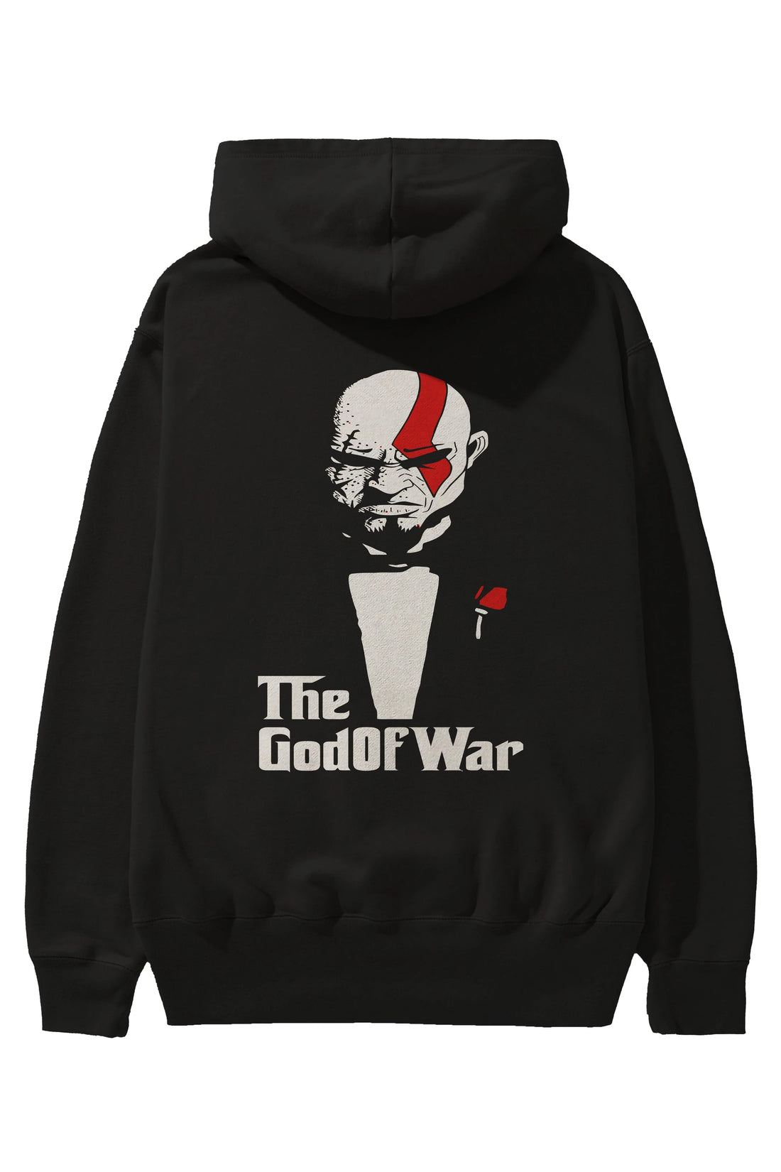 The God of War Arka Baskılı Hoodie Oversize Kapüşonlu Sweatshirt Erkek Kadın Unisex