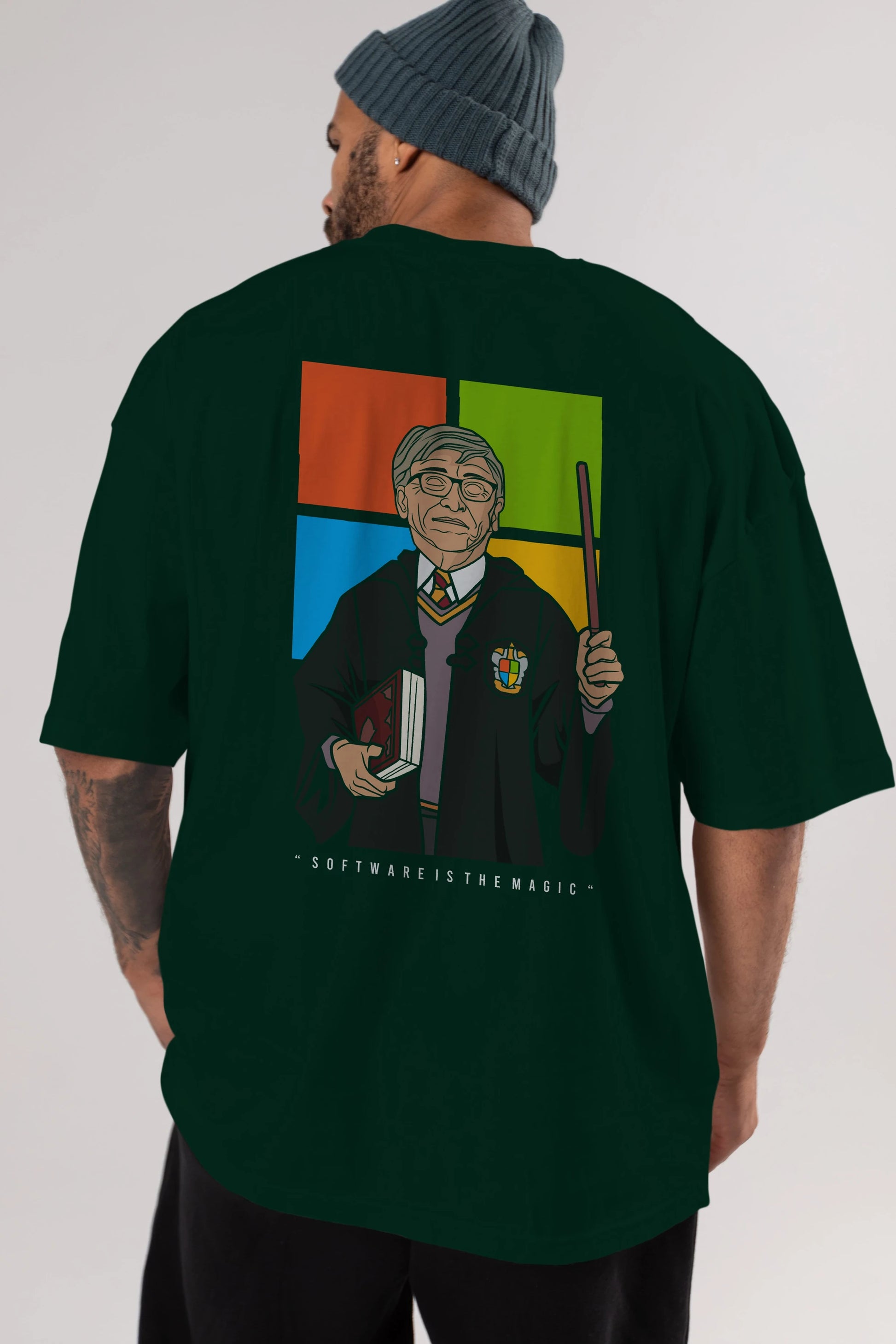 Harry Potter Gates Arka Baskılı Oversize t-shirt Erkek Kadın Unisex %100 Pamuk tişort