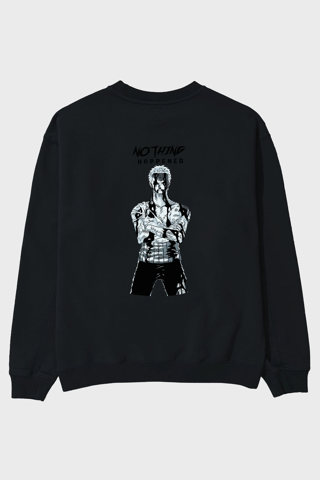 Roronoa Zoro 3 Arka Baskılı Anime Oversize Sweatshirt Erkek Kadın Unisex