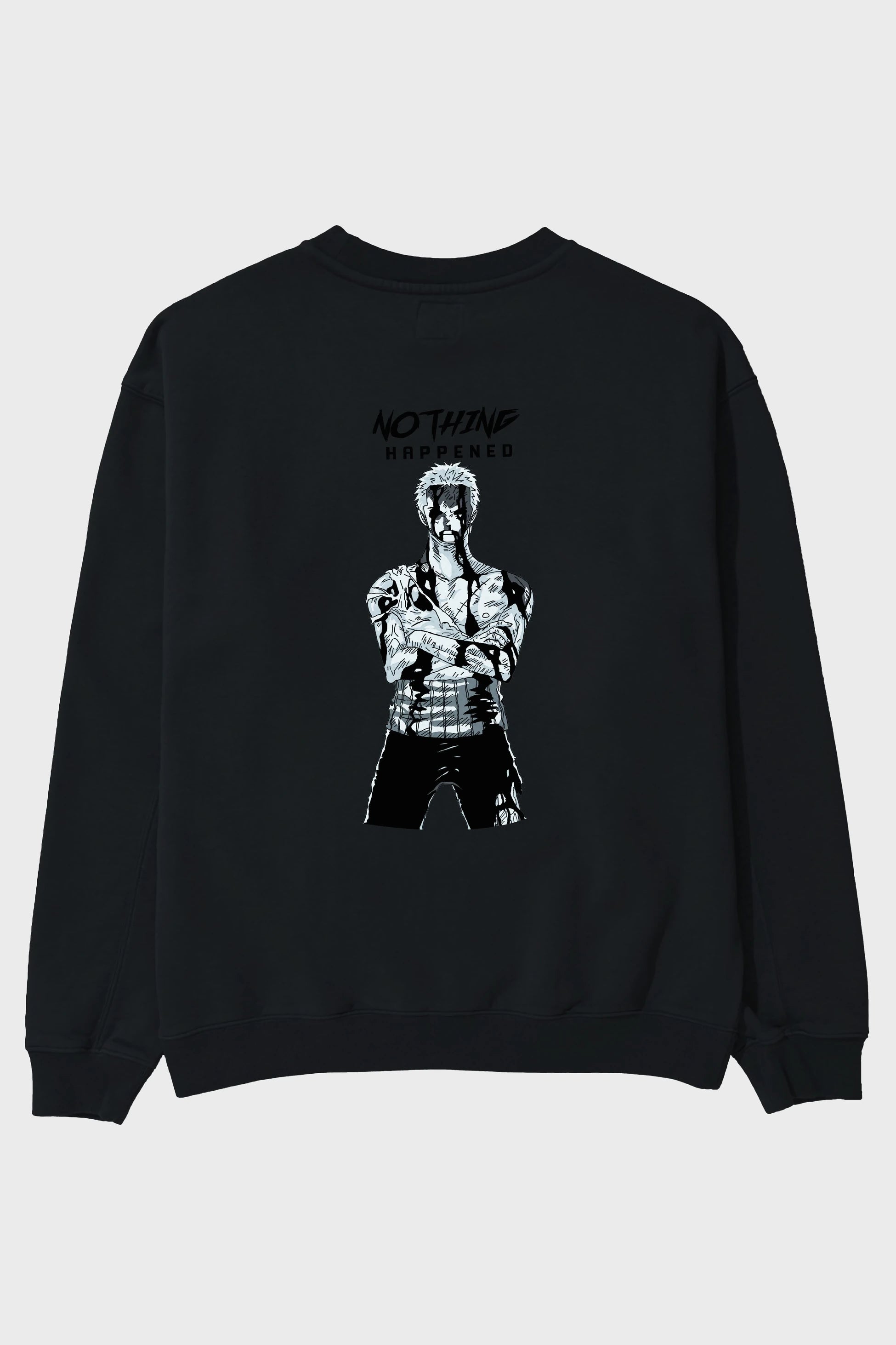 Roronoa Zoro 3 Arka Baskılı Anime Oversize Sweatshirt Erkek Kadın Unisex