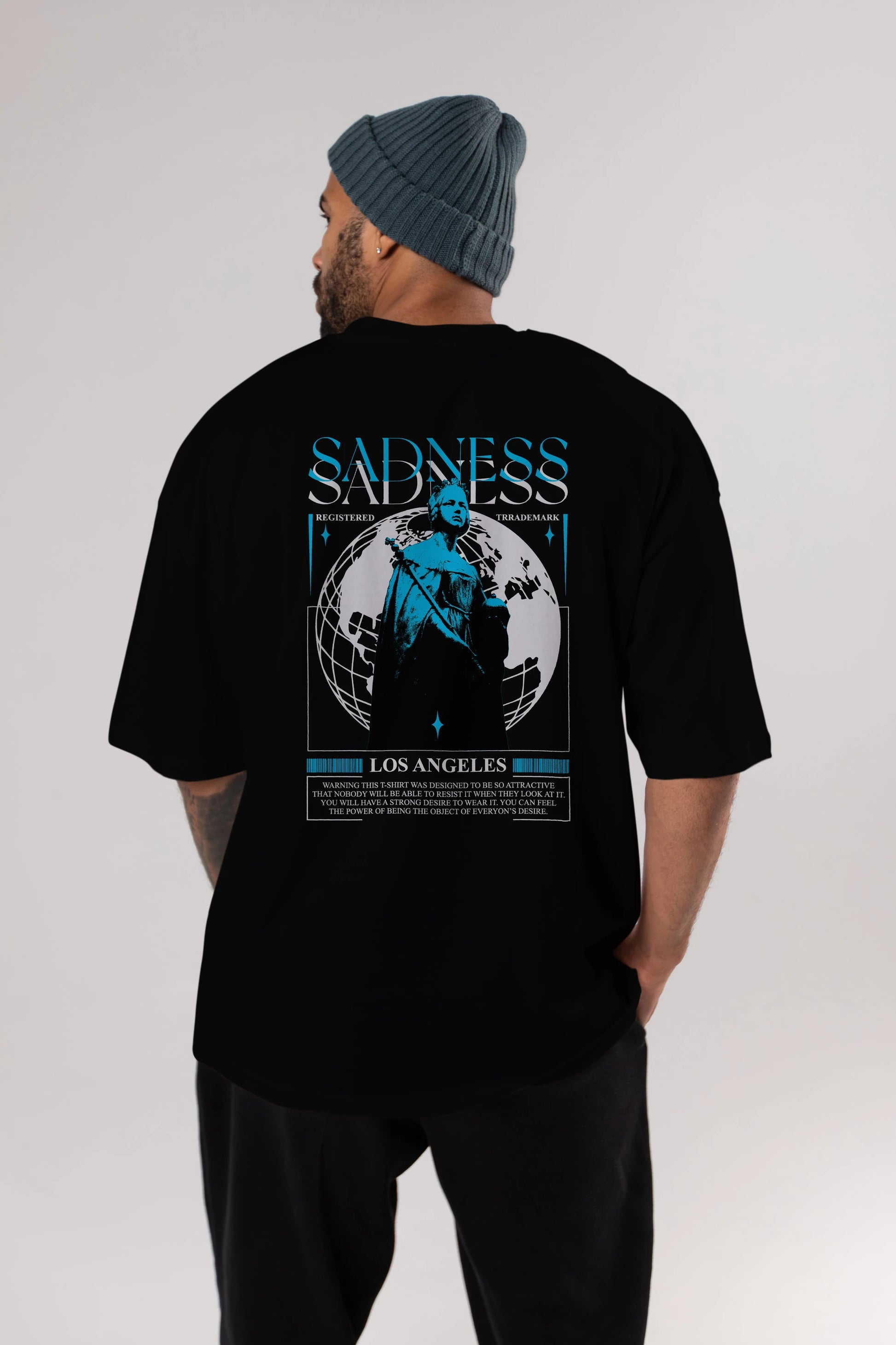 Sadness Los Angeles Arka Baskılı Oversize t-shirt Erkek Kadın Unisex