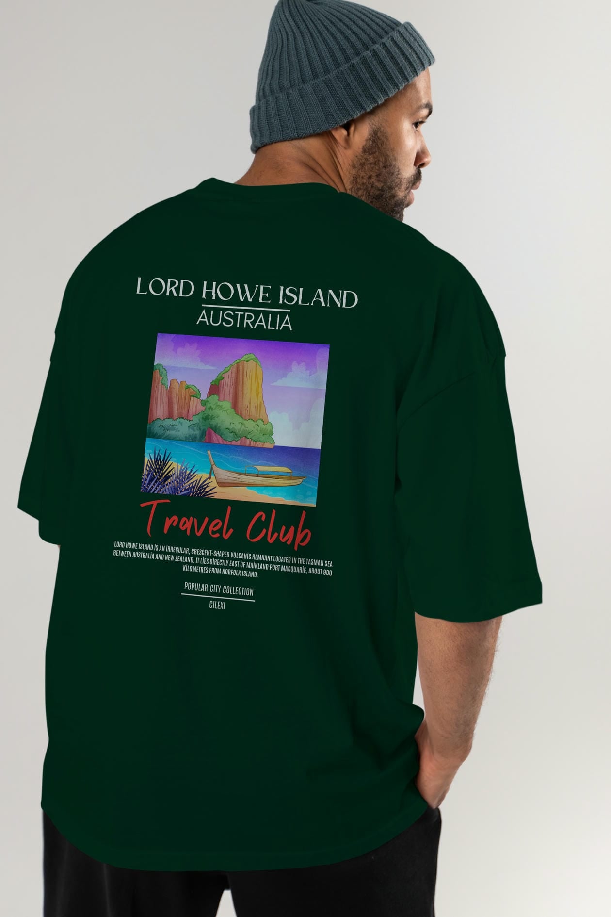 Lord Howe İsland Australia Arka Baskılı Oversize t-shirt Erkek Kadın Pamuk Bisiklet Yaka tişort