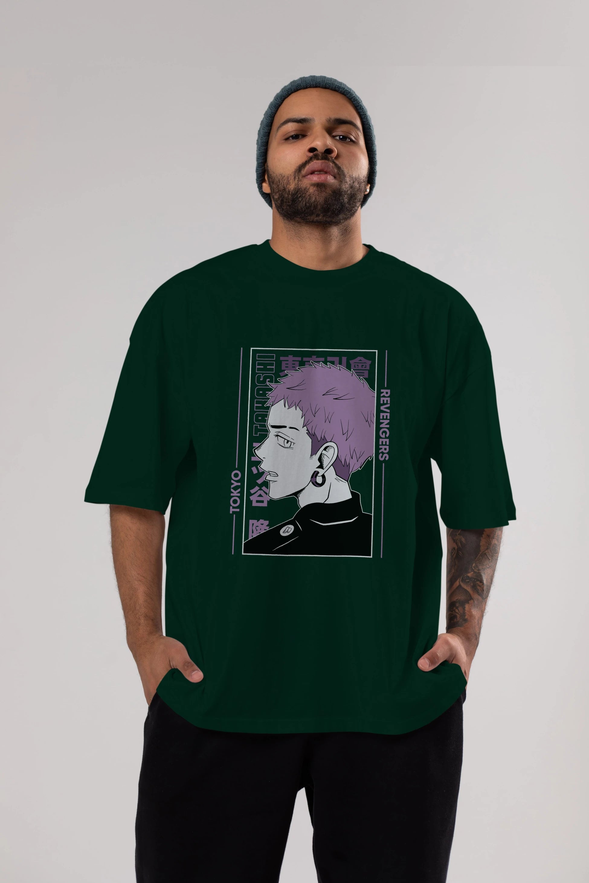Takashi Mitsuya Anime Ön Baskılı Oversize t-shirt %100 pamuk Erkek Kadın Unisex
