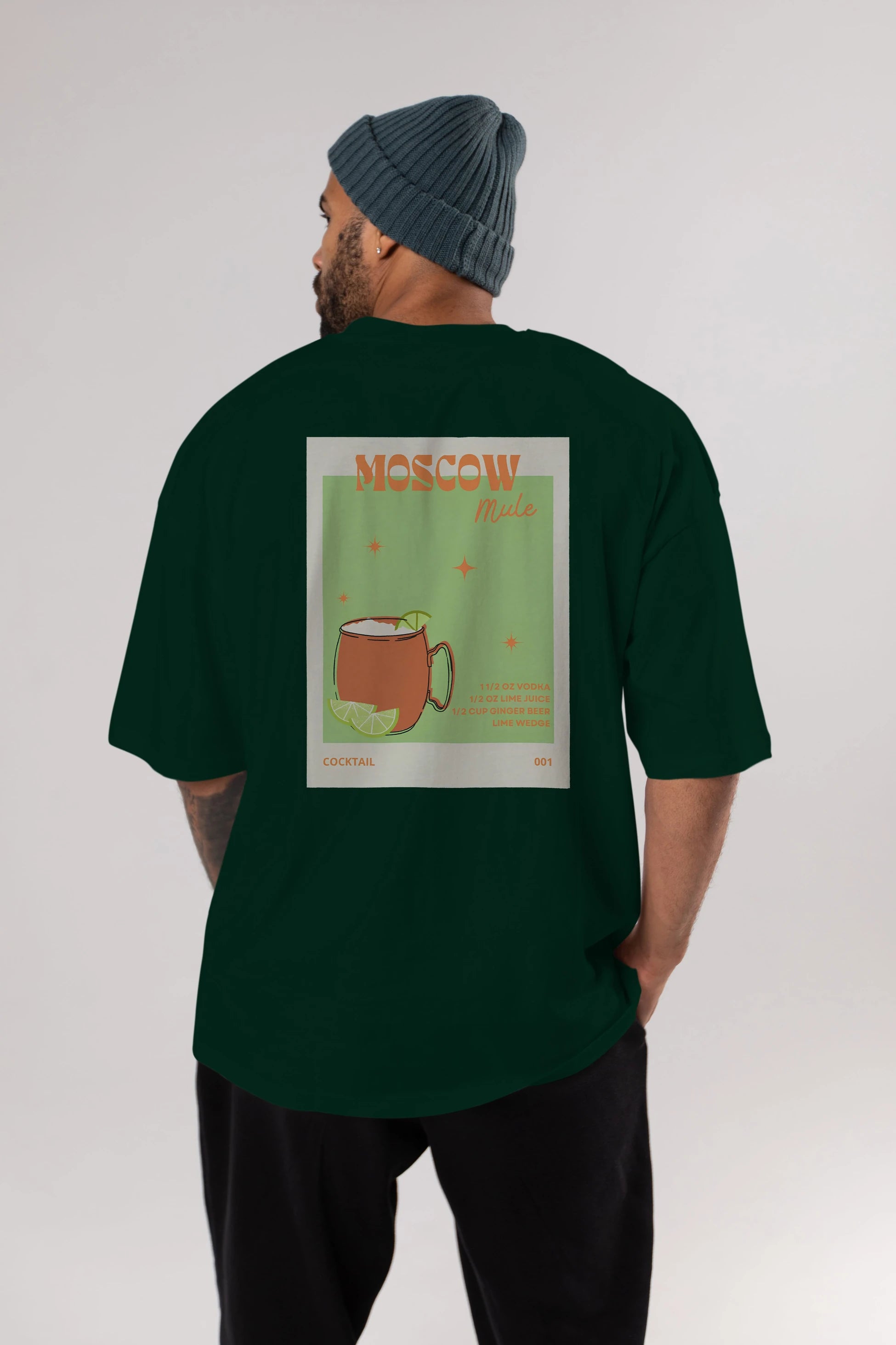 Moscow Mule 2 Arka Baskılı Oversize t-shirt Erkek Kadın Unisex %100 Pamuk Bisiklet Yaka tişort