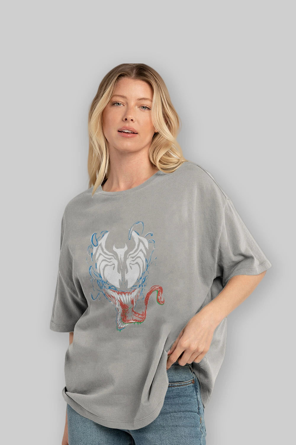 Venom (2) Ön Baskılı Oversize t-shirt Erkek Kadın Unisex %100 Pamuk Bisiklet Yaka tişort