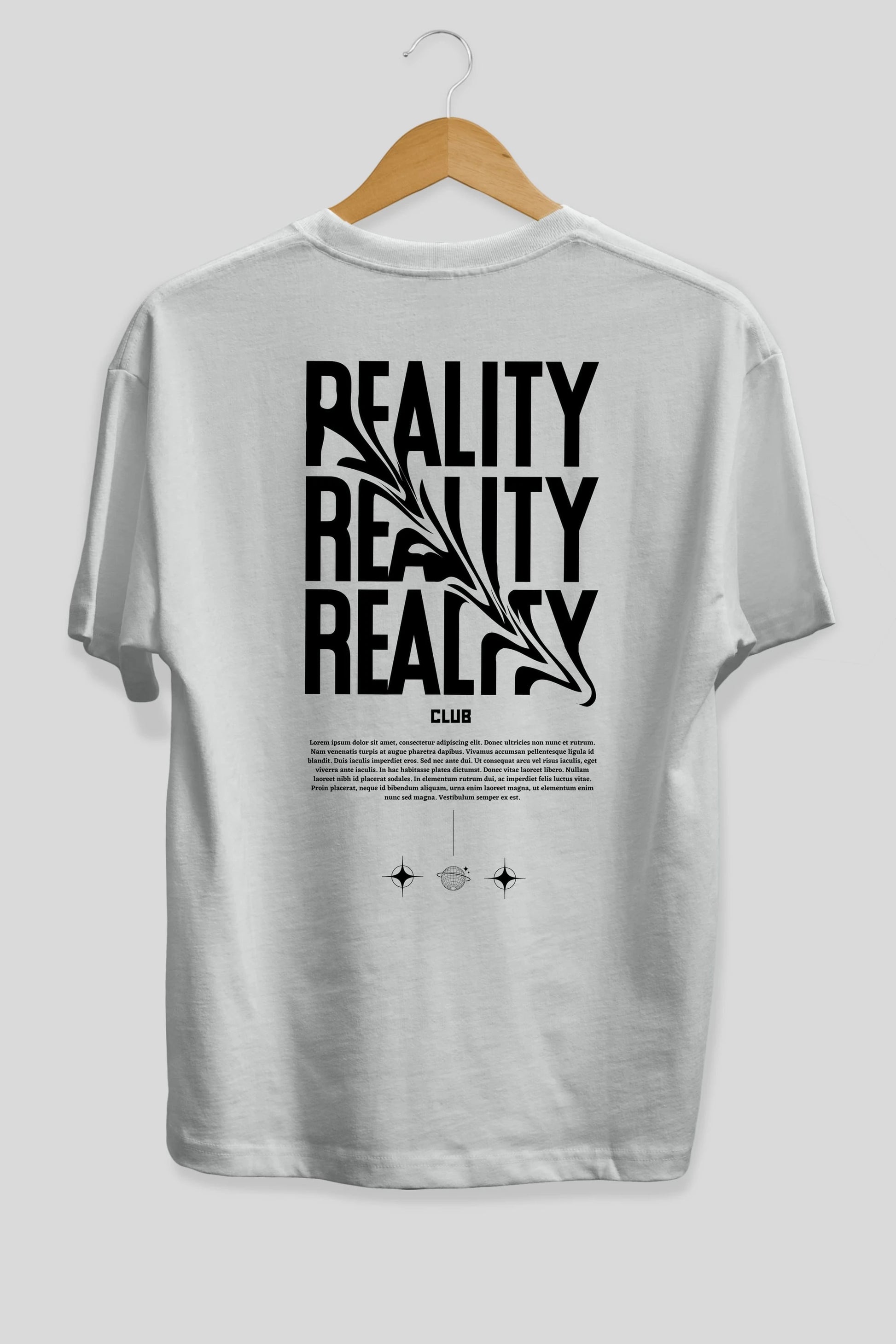 Reality Yazılı Arka Baskılı Oversize t-shirt Erkek Kadın Unisex
