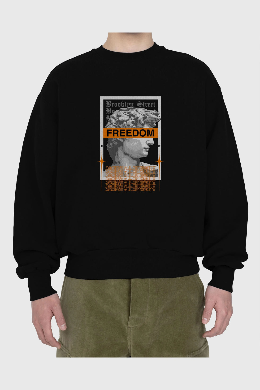 Brooklyn Street Ön Baskılı Oversize Sweatshirt Erkek Kadın Unisex