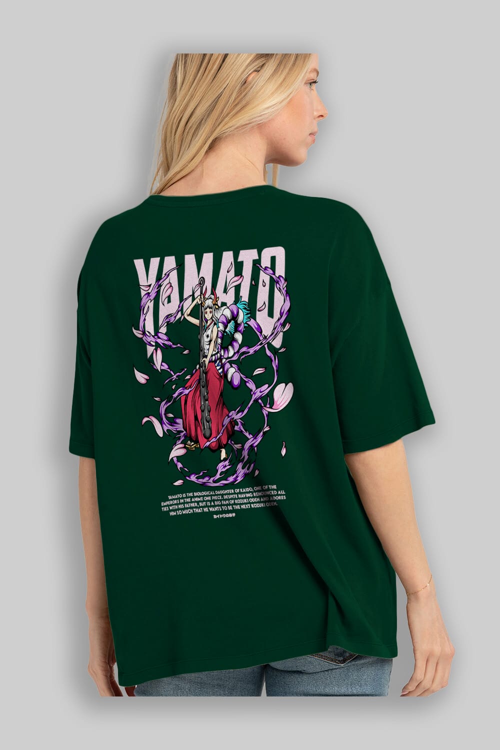 Yamato Anime Arka Baskılı Oversize t-shirt Erkek Kadın Unisex