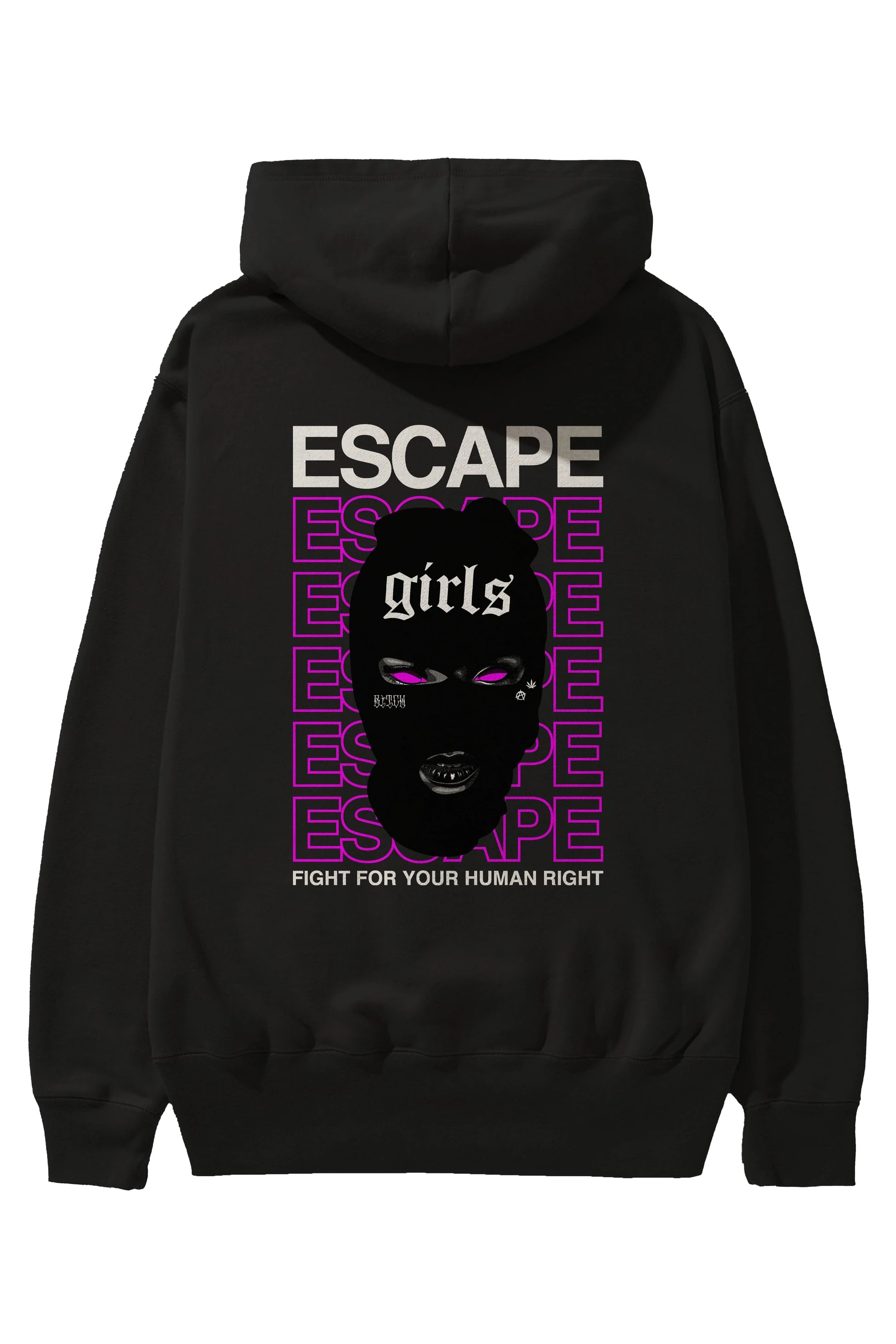 Escape Girl Arka Baskılı Hoodie Oversize Kapüşonlu Sweatshirt Erkek Kadın Unisex