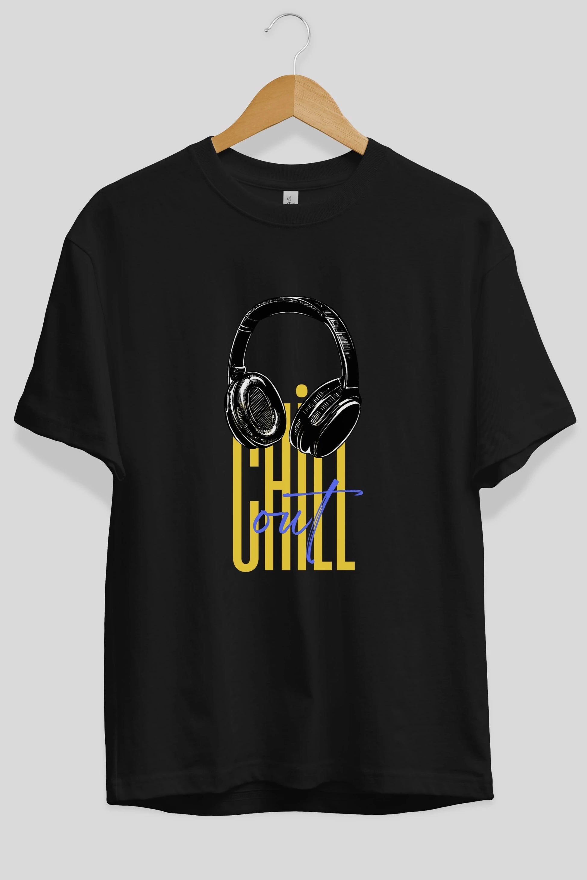 Chill Out Yazılı Ön Baskılı Oversize t-shirt Erkek Kadın Unisex