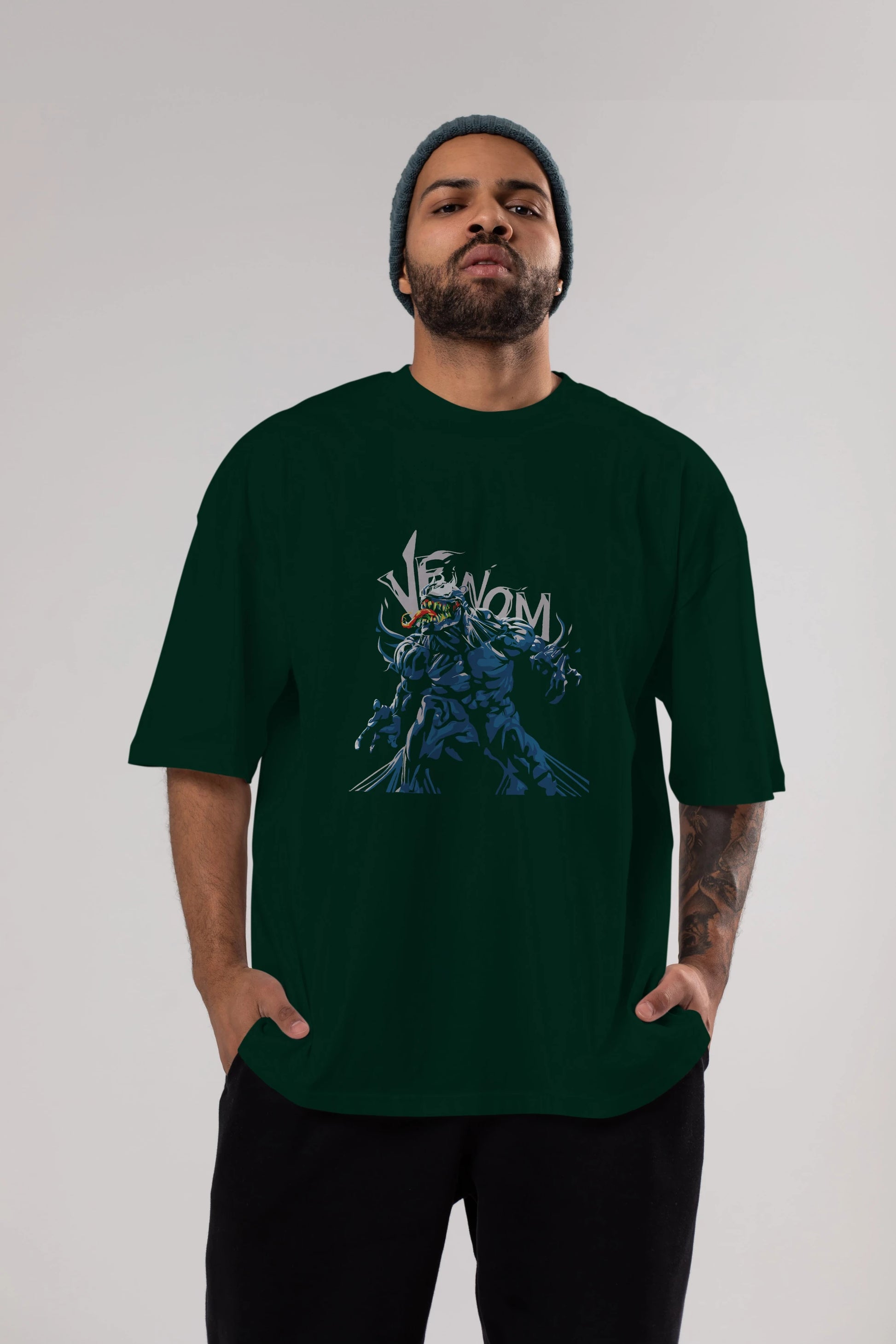 Venom (8) Ön Baskılı Oversize t-shirt Erkek Kadın Unisex %100 Pamuk Bisiklet Yaka tişort