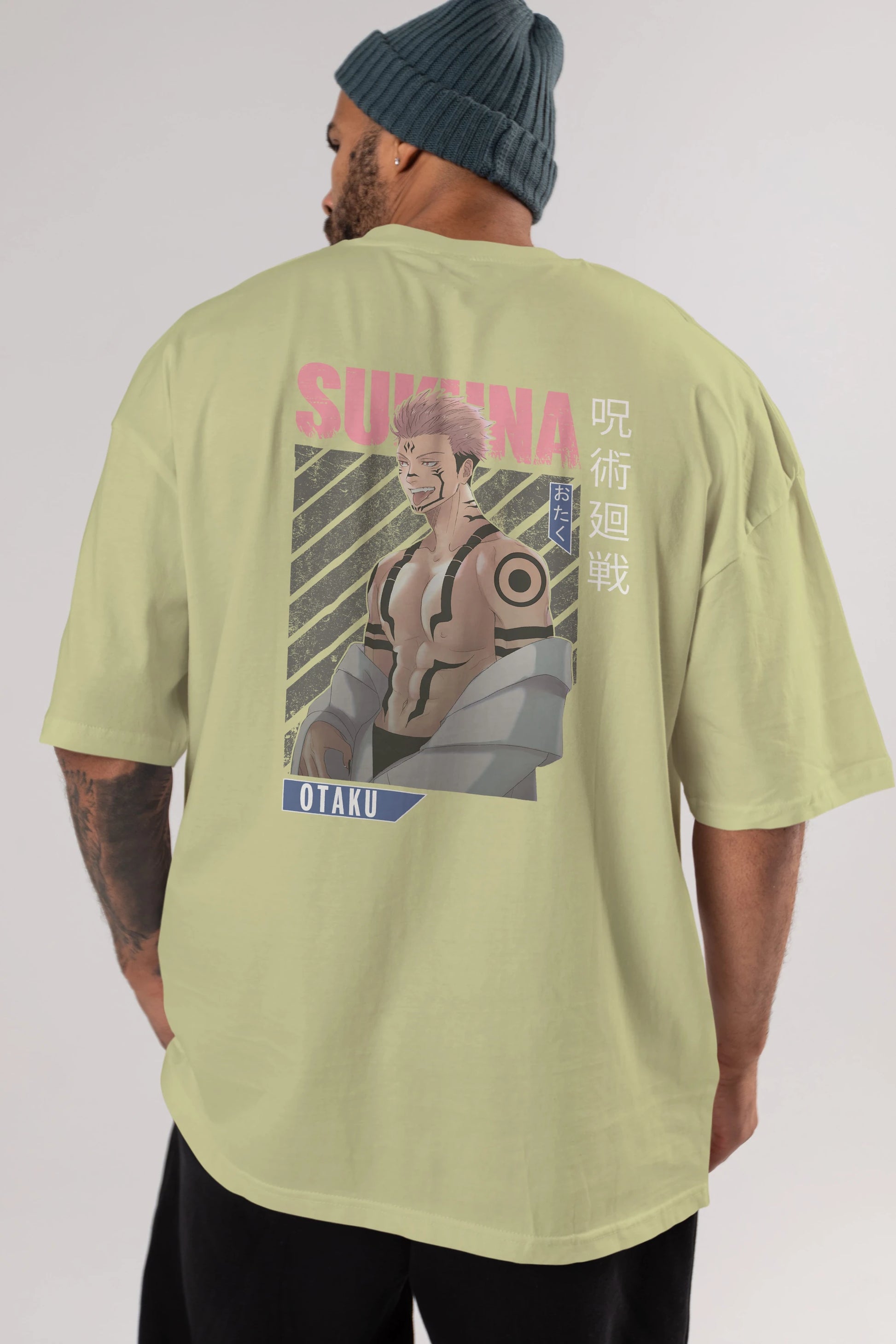 Sukuna Ryoumen Anime Arka Baskılı Oversize t-shirt Erkek Kadın Unisex
