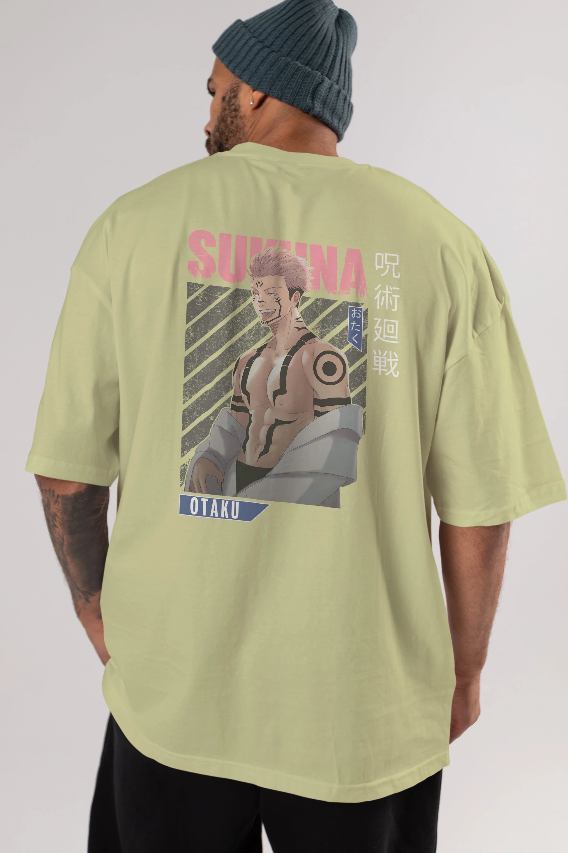 Sukuna Ryoumen Anime Arka Baskılı Oversize t-shirt Erkek Kadın Unisex