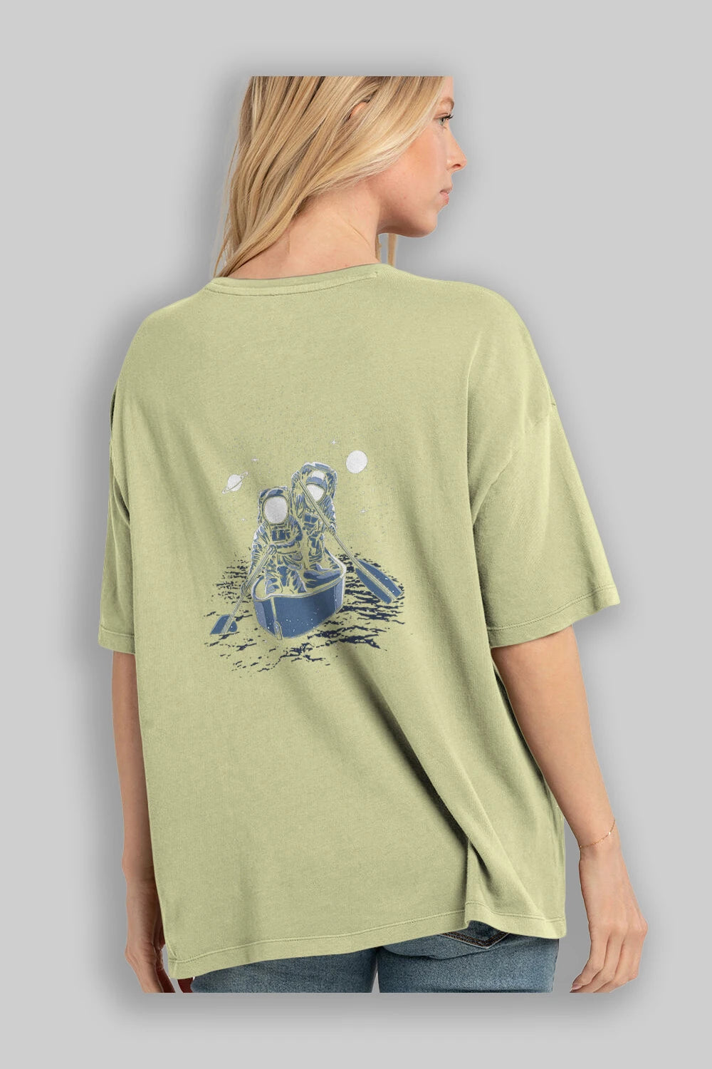 Across The Galaxy Arka Baskılı Oversize t-shirt Erkek Kadın Unisex %100 Pamuk
