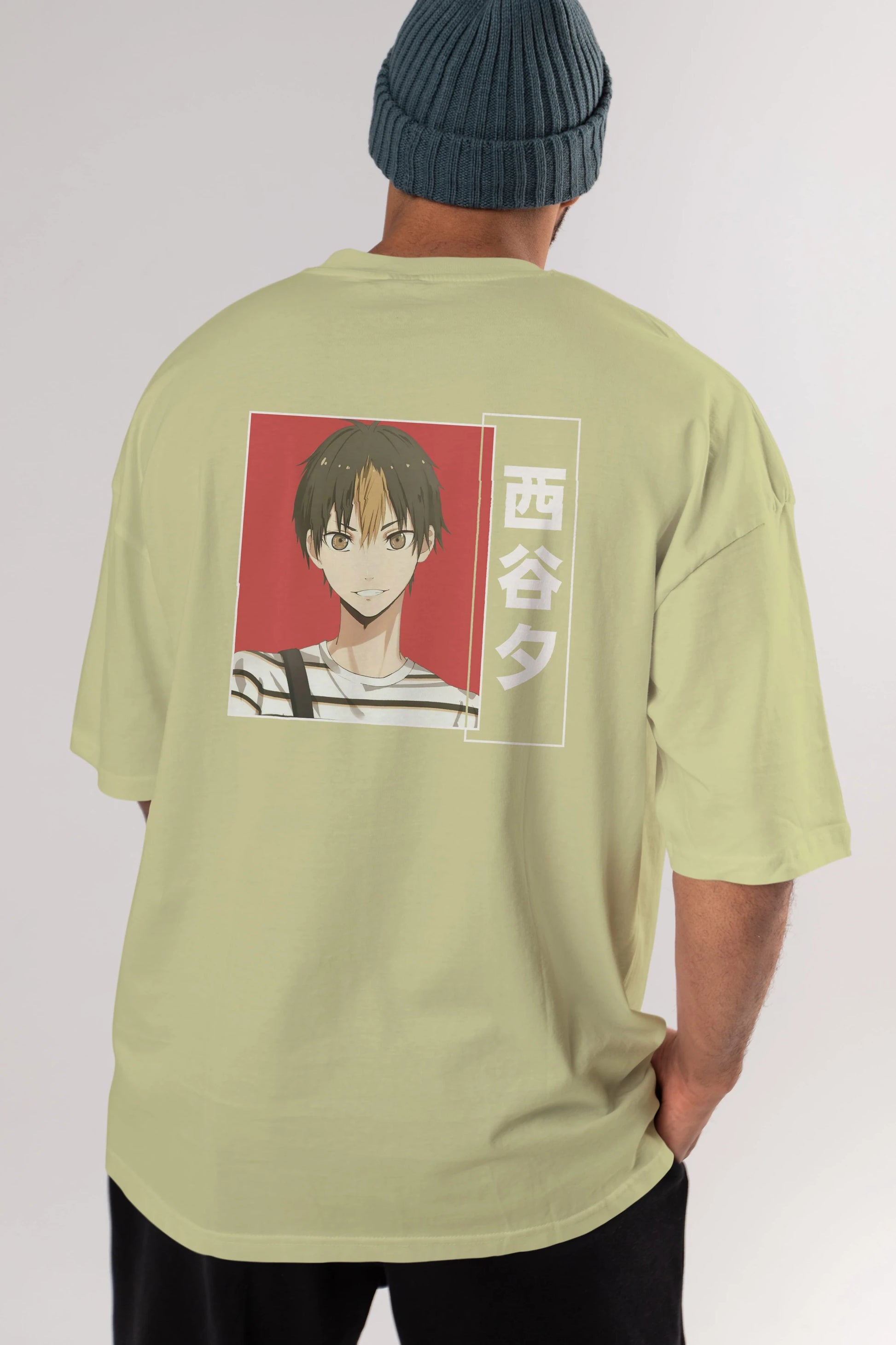 Yuu Nishinoya 1 Anime Arka Baskılı Oversize t-shirt Erkek Kadın Unisex