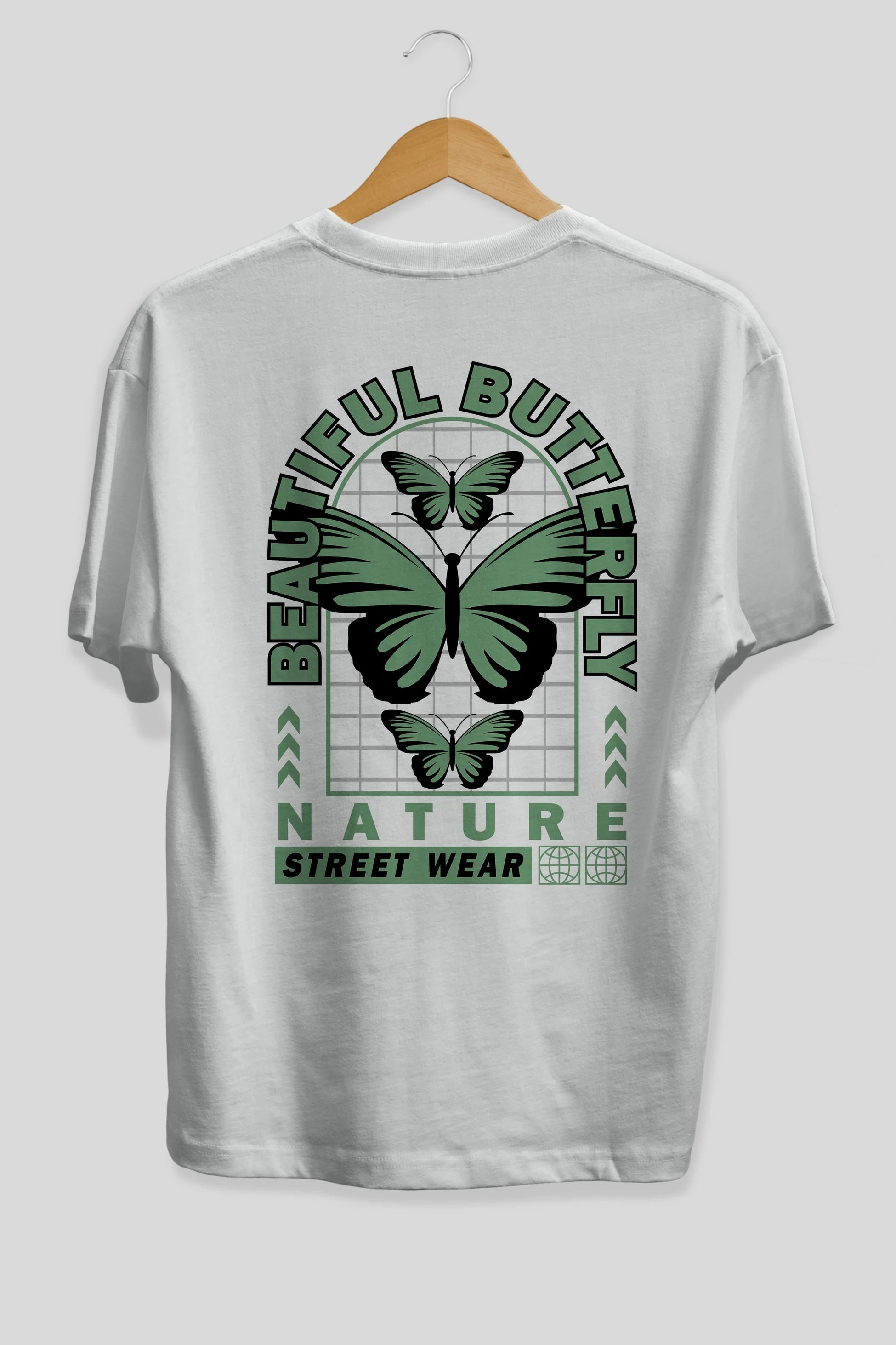 Beautiful Butterfly Arka Baskılı Oversize t-shirt Erkek Kadın Unisex