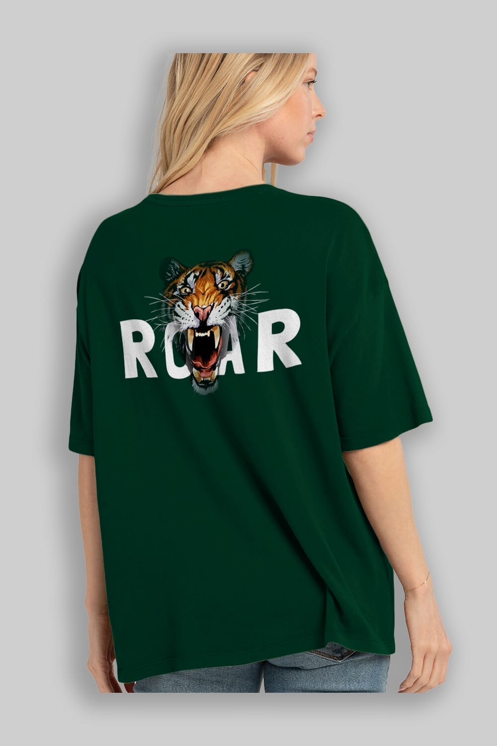 Teddy Bear Roar Arka Baskılı Oversize t-shirt Erkek Kadın Unisex %100 Pamuk
