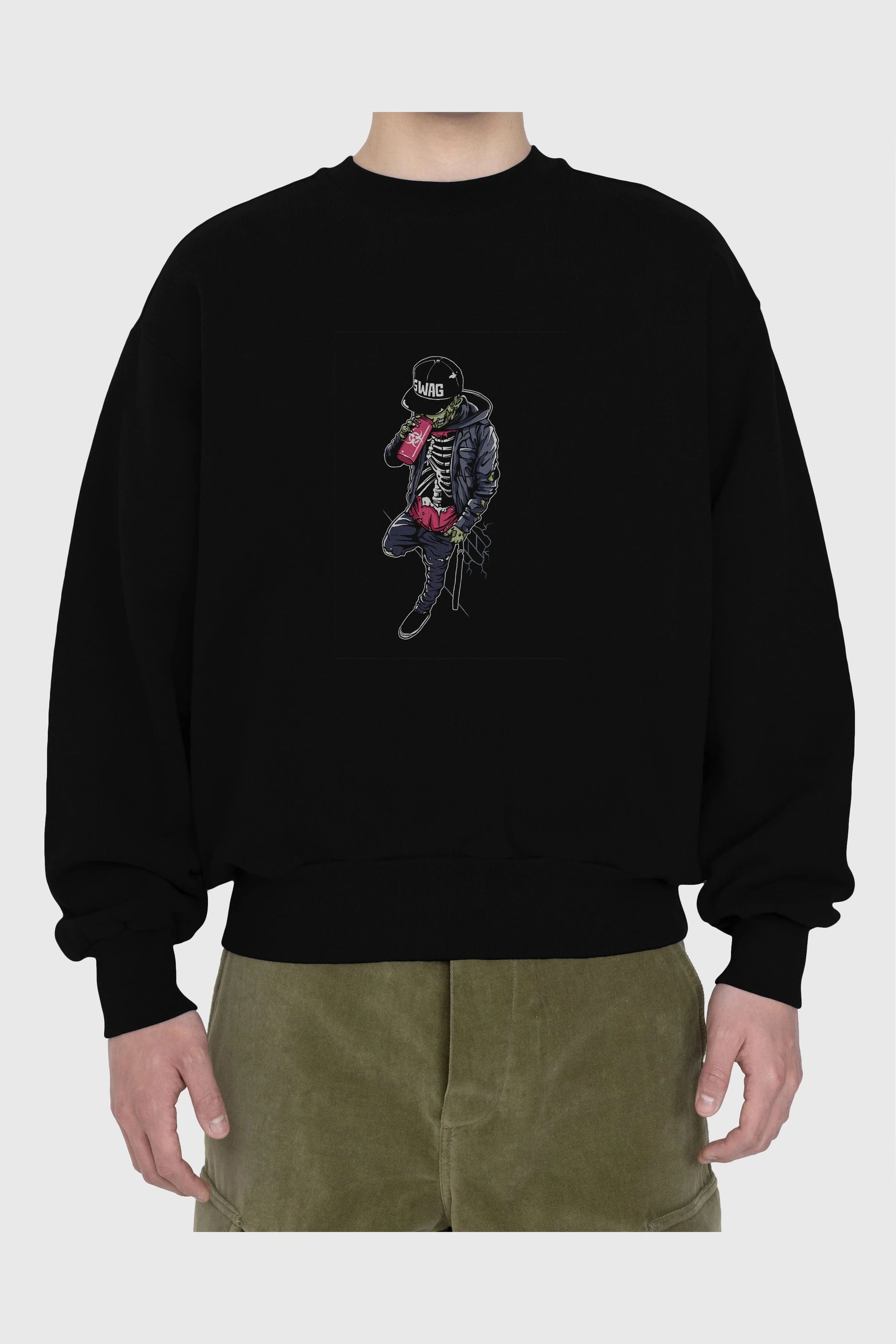 Zombie Swag Ön Baskılı Oversize Sweatshirt Erkek Kadın Unisex