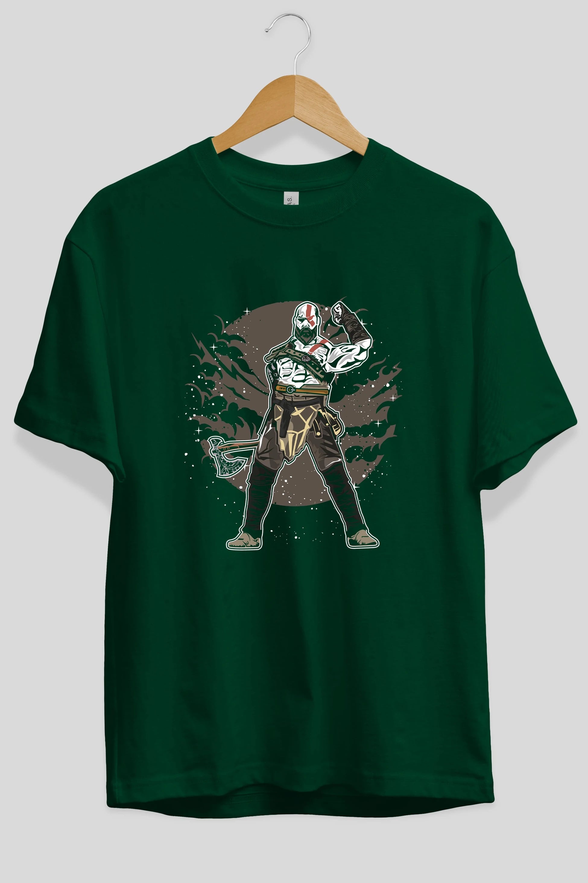 GOD OF WAR Ön Baskılı Oversize t-shirt Erkek Kadın Unisex %100 Pamuk tişort