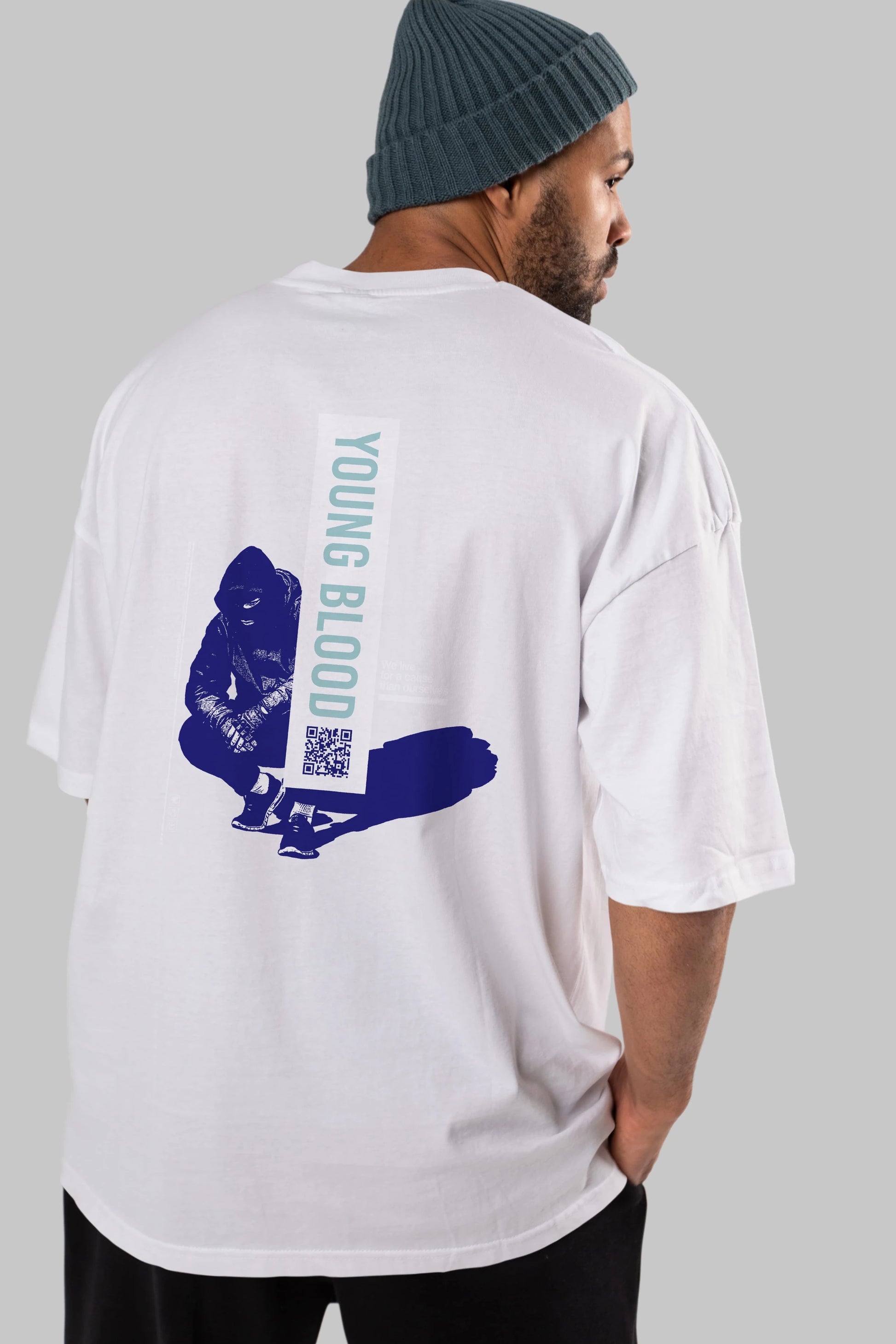 Young Blood Arka Baskılı Oversize t-shirt Erkek Kadın Unisex