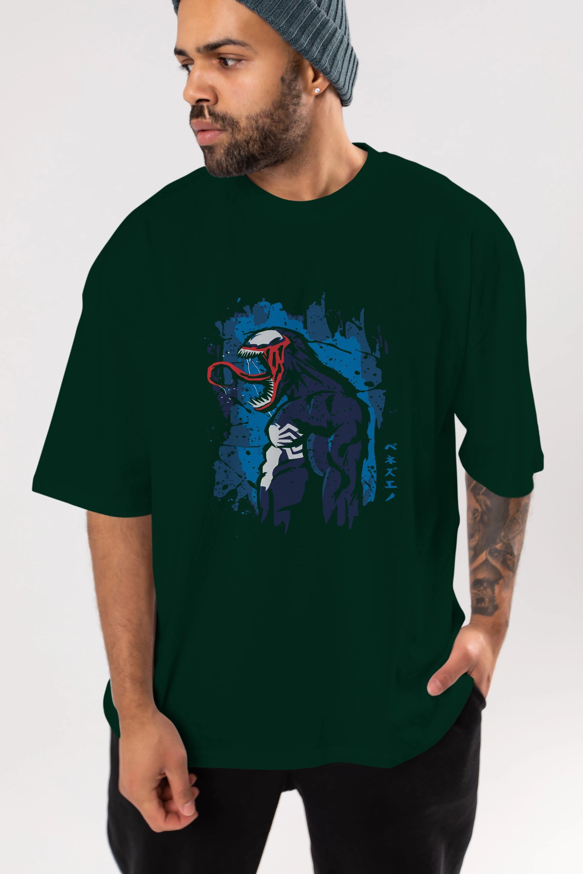 Venom (24) Ön Baskılı Oversize t-shirt Erkek Kadın Unisex %100 Pamuk Bisiklet Yaka tişort