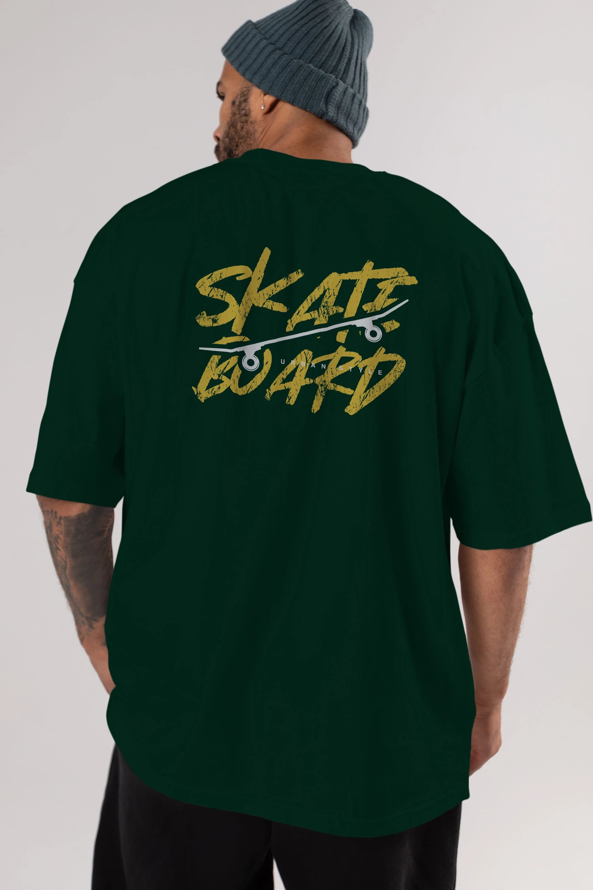 Skate Board Arka Baskılı Oversize t-shirt Erkek Kadın Unisex