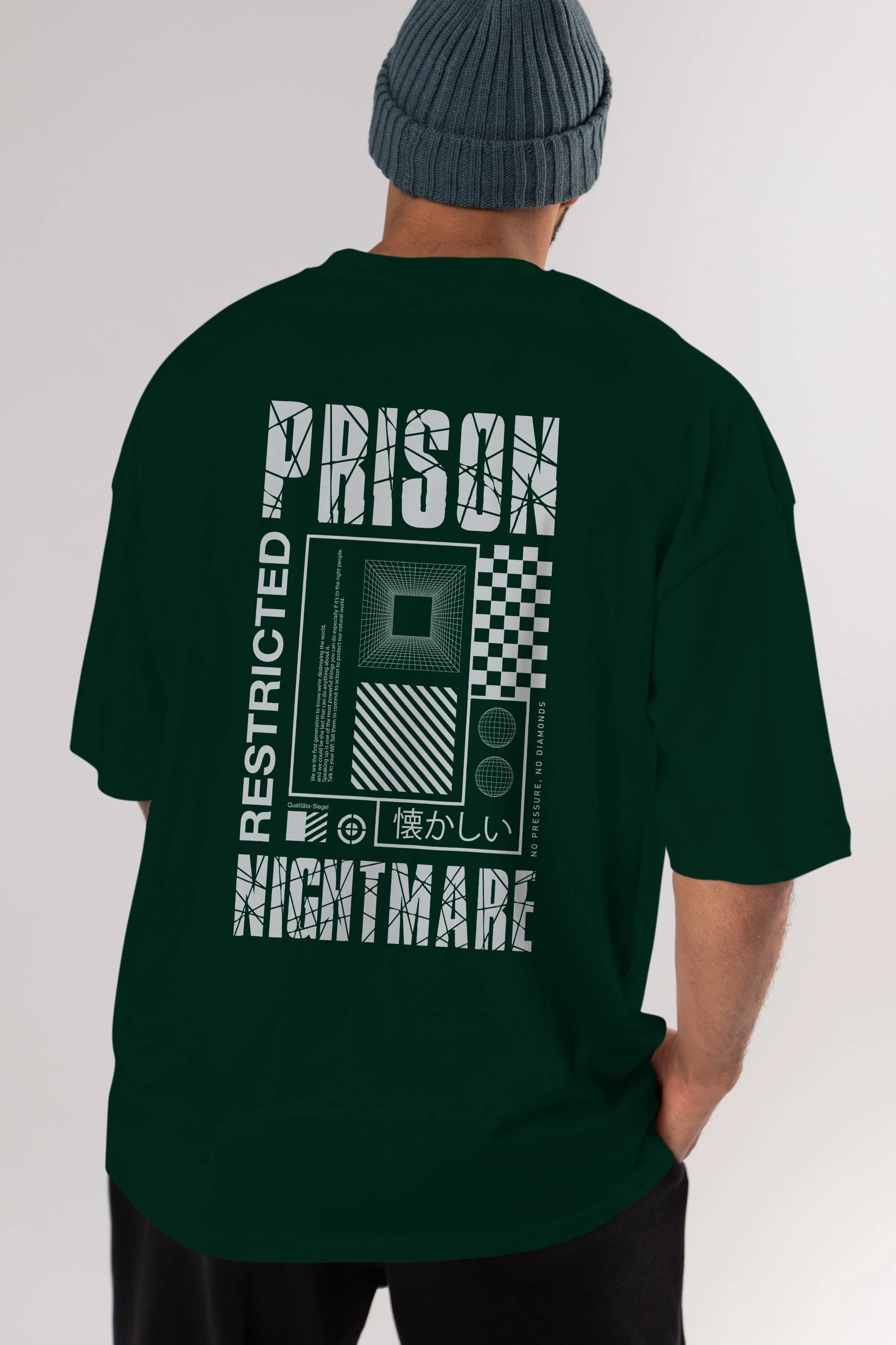 Prison Nightmare Arka Baskılı Oversize t-shirt Erkek Kadın Unisex