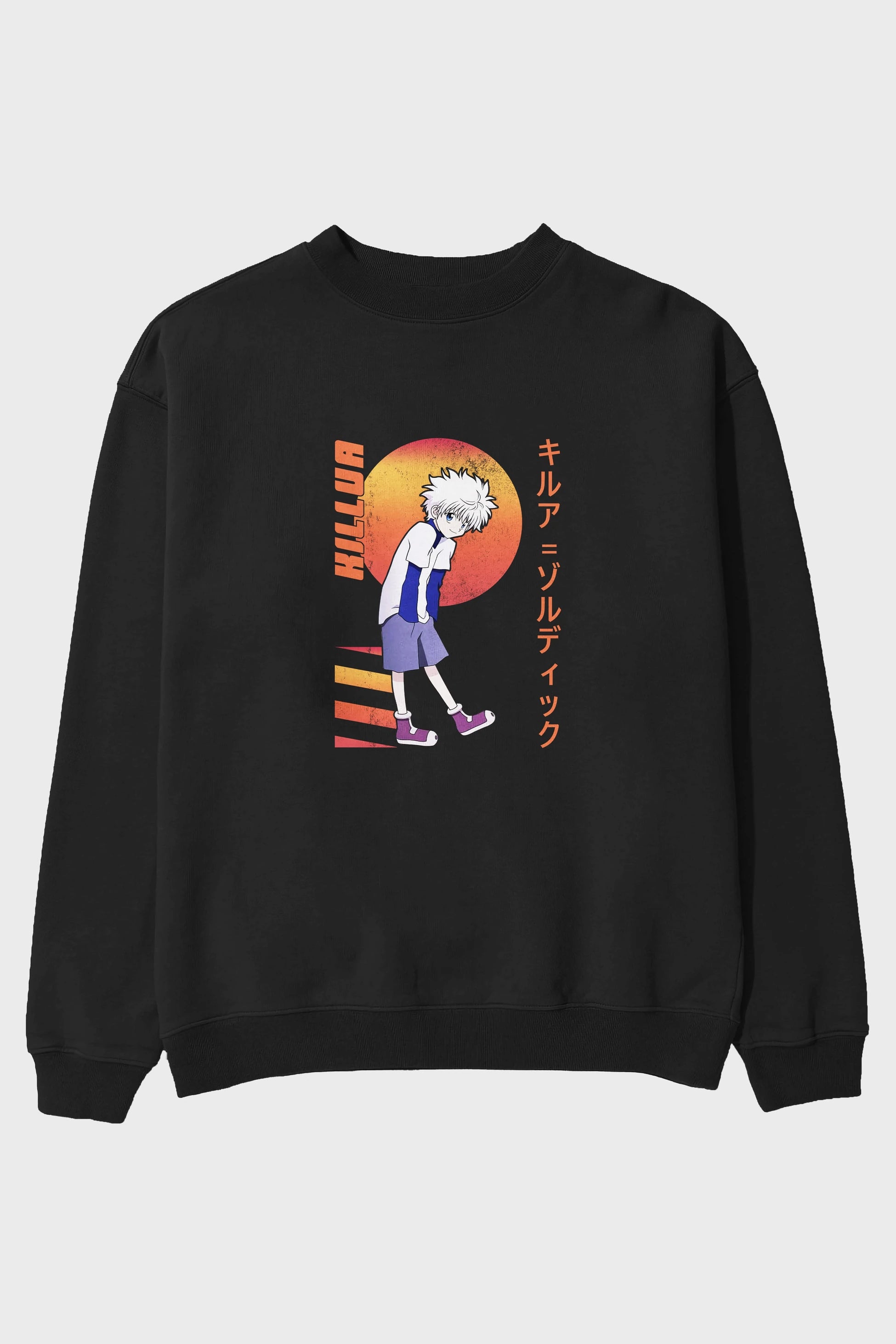 Killua Zoldyck 5 2 Anime Ön Baskılı Oversize Sweatshirt Erkek Kadın Unisex