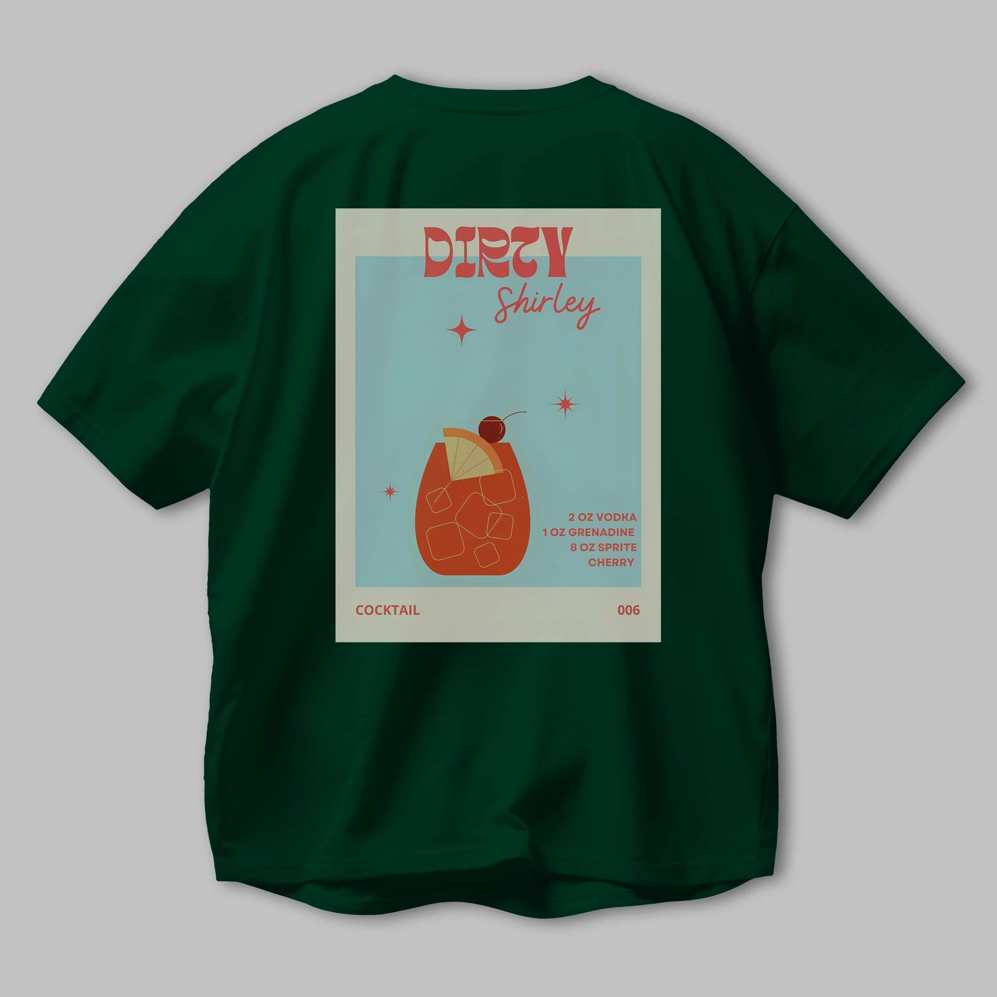 Dirty Shirley Arka Baskılı Oversize t-shirt Erkek Kadın Unisex %100 Pamuk Bisiklet Yaka tişort