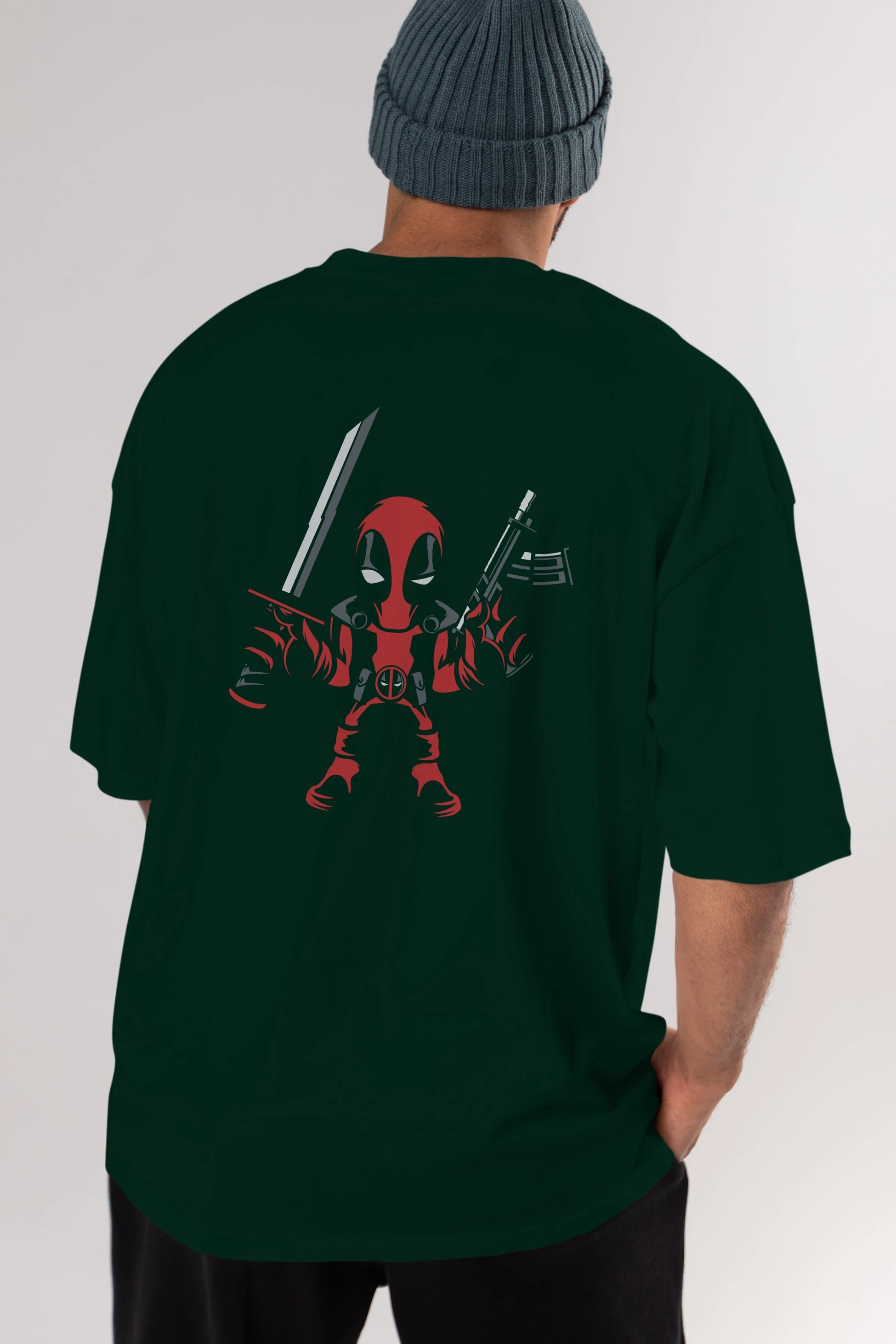 Deadpool (11) Arka Baskılı Oversize t-shirt Erkek Kadın Unisex %100 Pamuk Bisiklet Yaka tişort