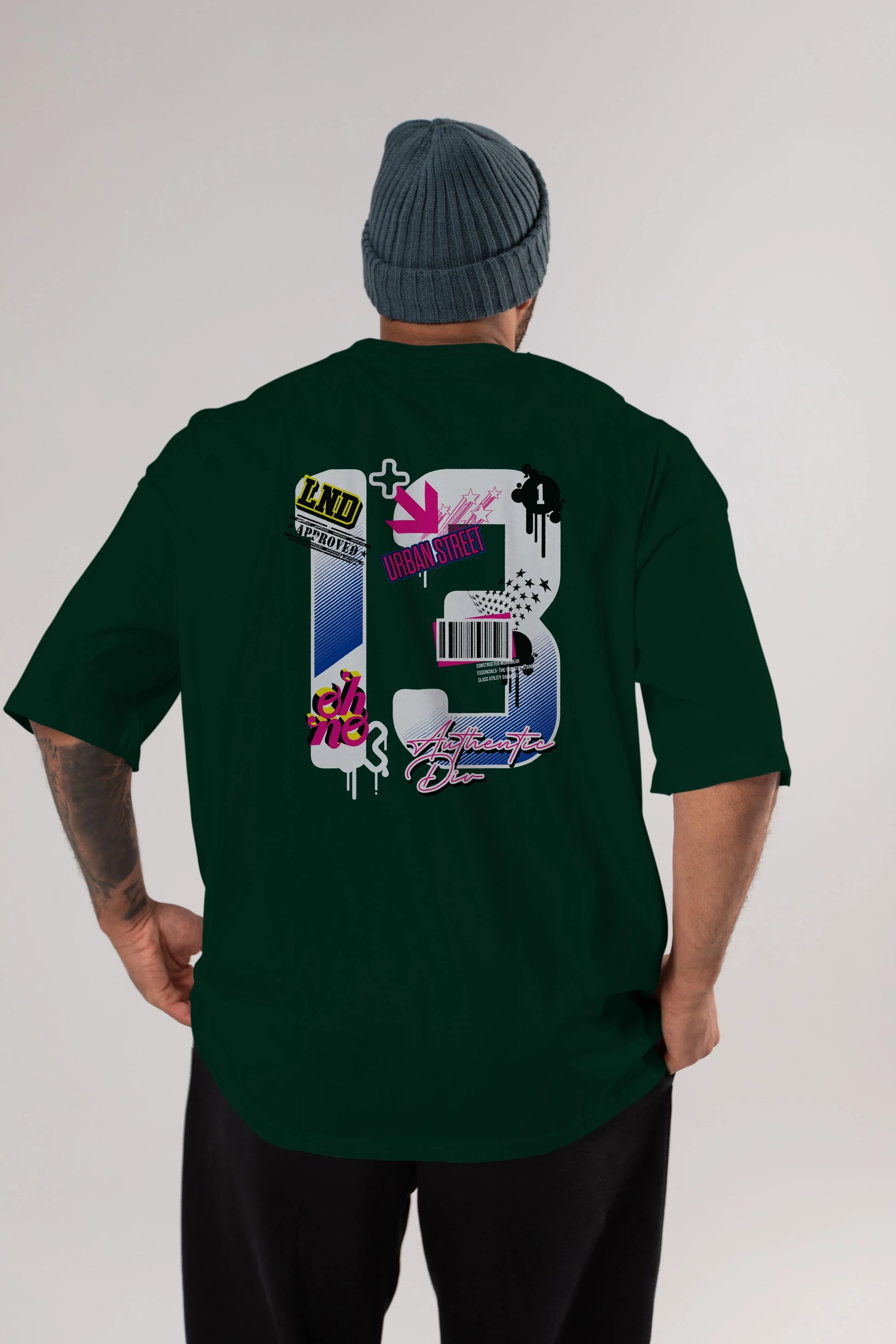 Urban Street 13 Arka Baskılı Oversize t-shirt Erkek Kadın Unisex