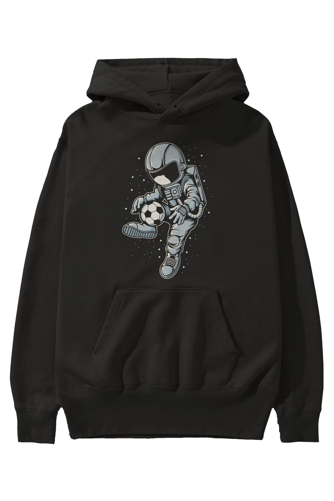 Astronaut Soccer Player Ön Baskılı Hoodie Oversize Kapüşonlu Sweatshirt Erkek Kadın Unisex