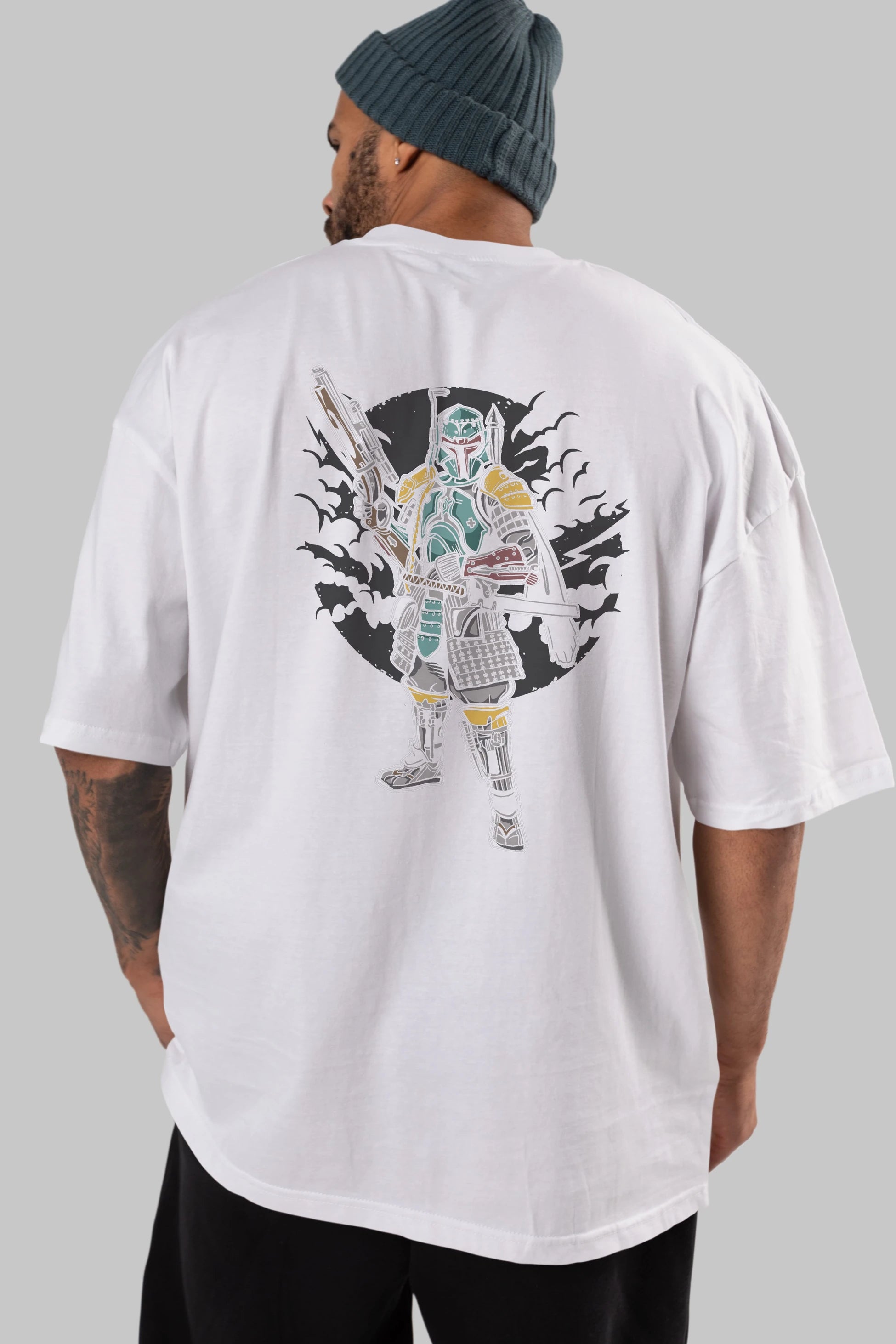 Ronin Hunter Arka Baskılı Oversize t-shirt Erkek Kadın Unisex %100 Pamuk