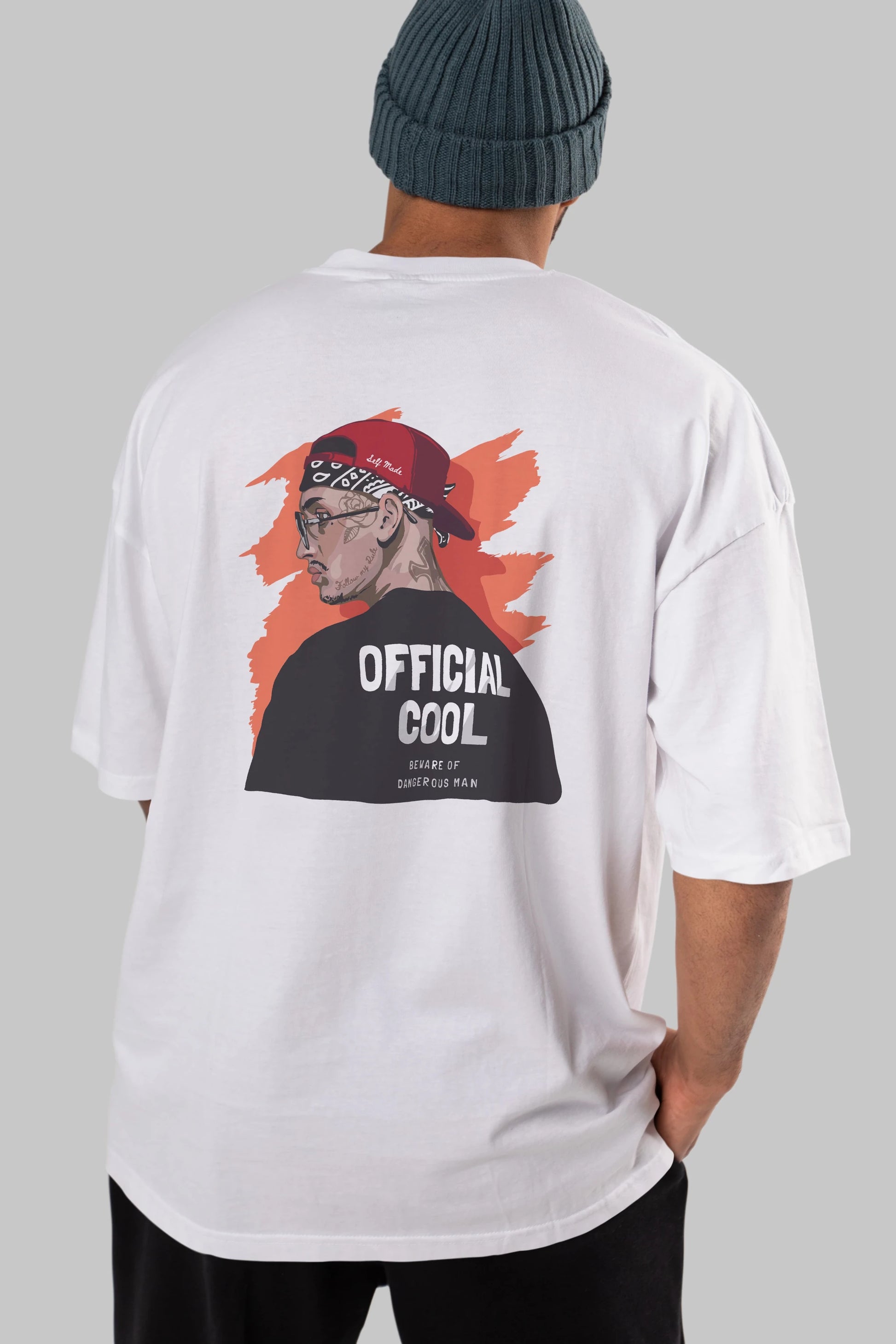 Official Cool Arka Baskılı Oversize t-shirt Erkek Kadın Unisex