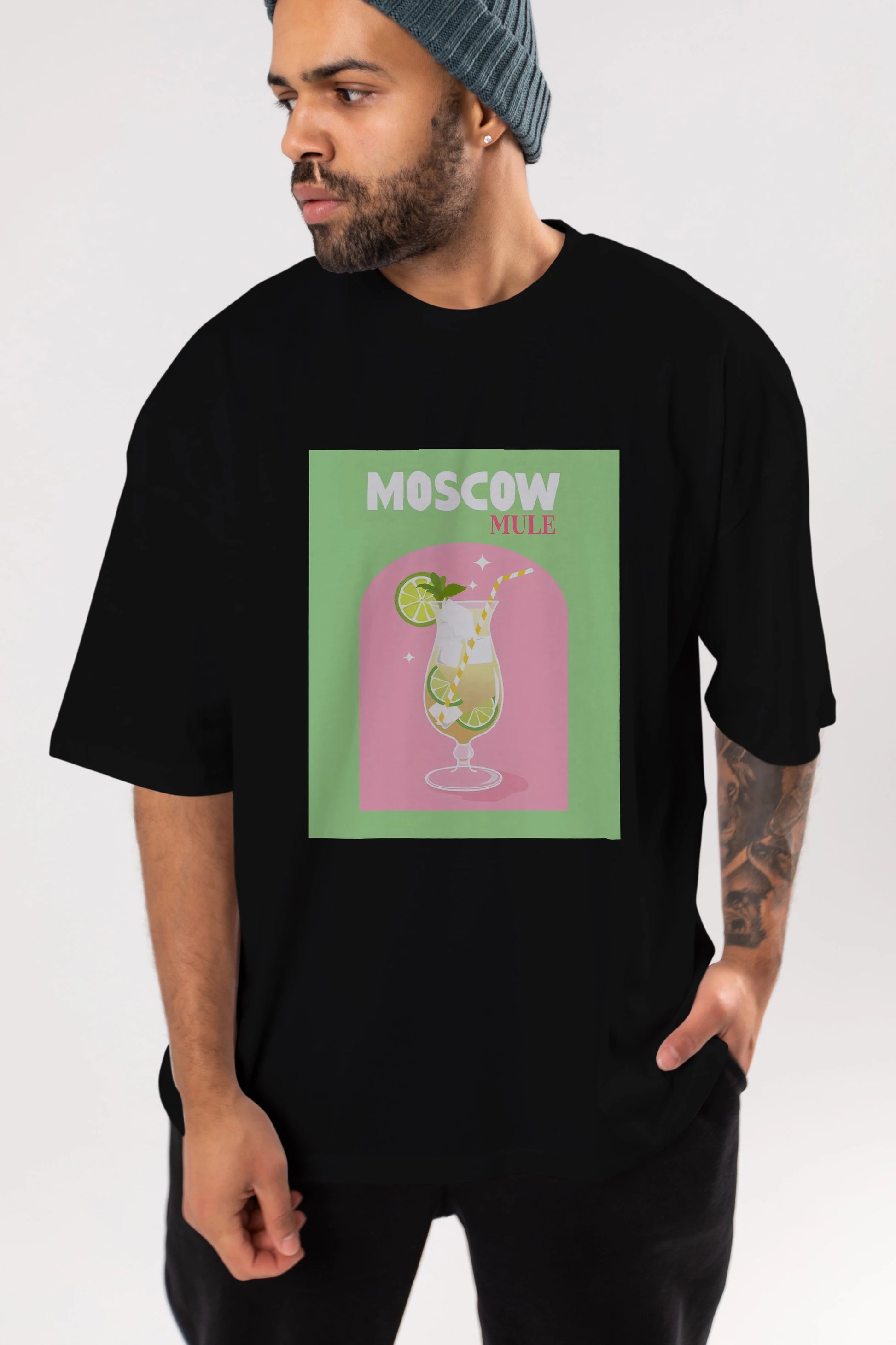 Moscow Mule 5 Ön Baskılı Oversize t-shirt Erkek Kadın Unisex %100 Pamuk Bisiklet Yaka tişort